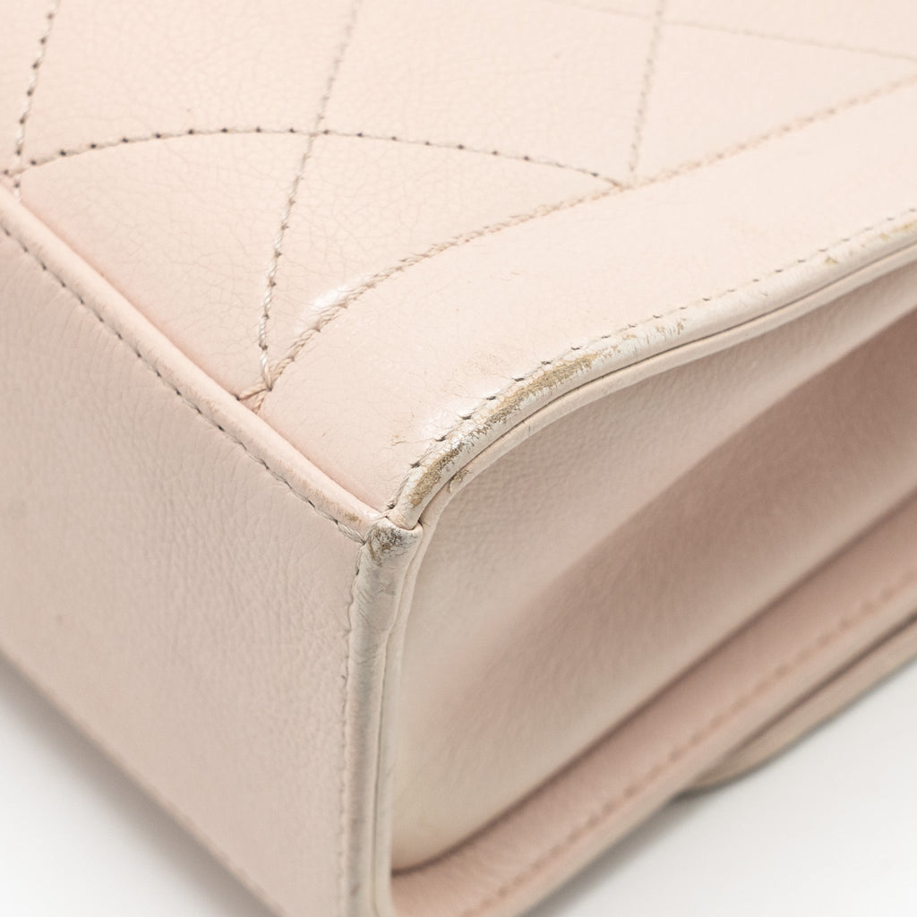 CHANEL 17C CLICK LABEL SHOULDER BAG CALFSKIN LIGHT PINK LGHW