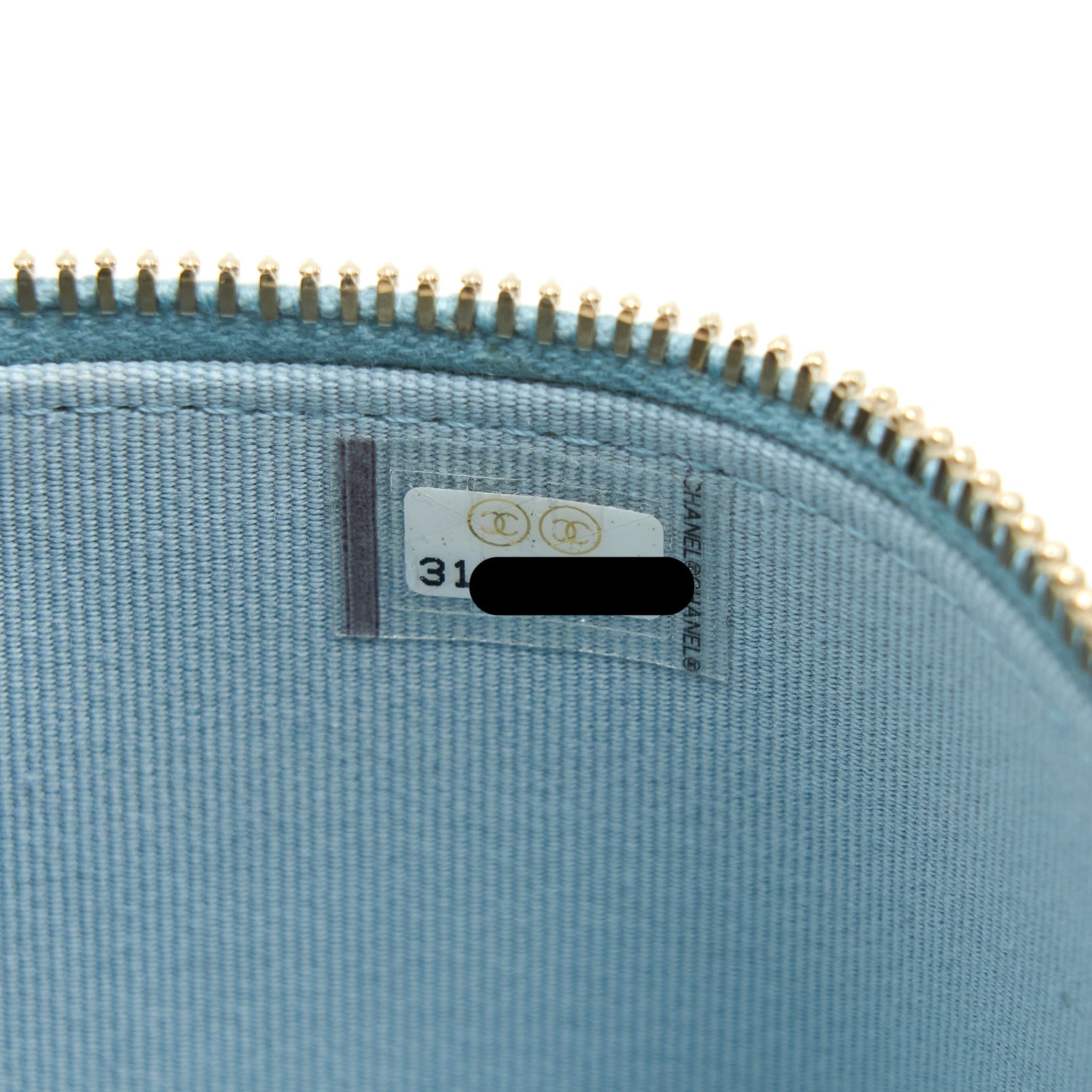 CHANEL 22P TOP HANDLE MINI VANITY WITH CHAIN LAMBSKIN LIGHT BLUE LGHW