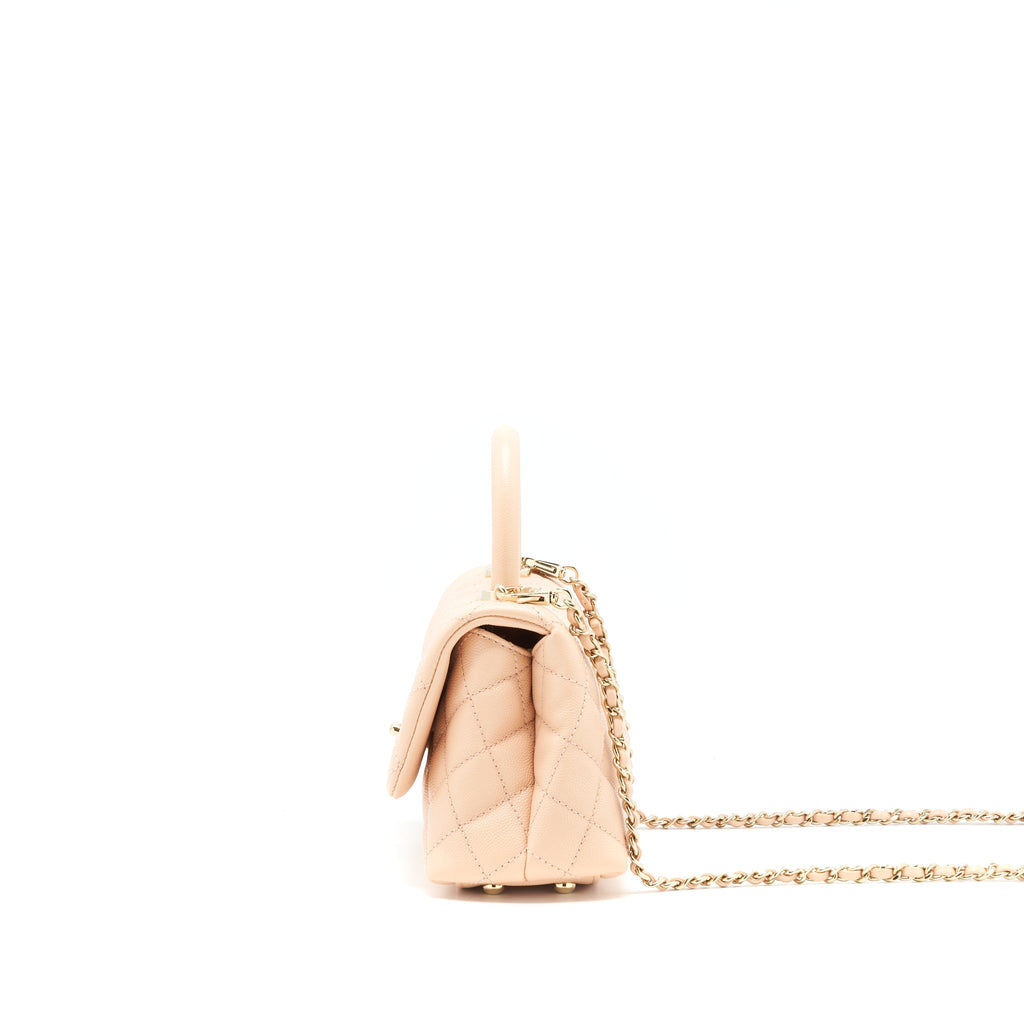 CHANEL EXTRA MINI COCO HANDLE 20CM CAVIAR LIGHT PINK LGHW