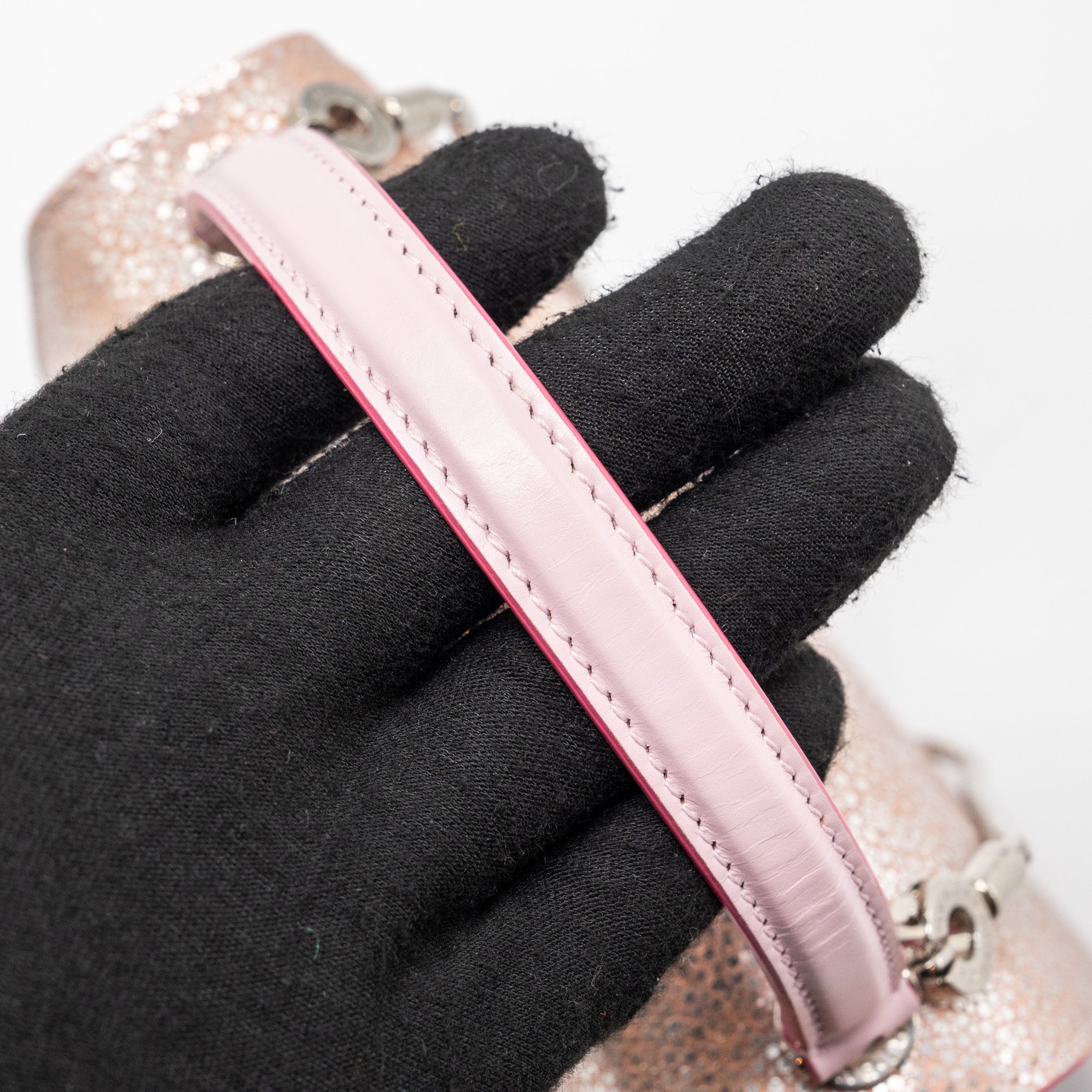 BVLGARI SERPENTI FOREVER TOP HANDLE IN ROSA DI FRANCIA CRYSTAL GALUCHAT SHW