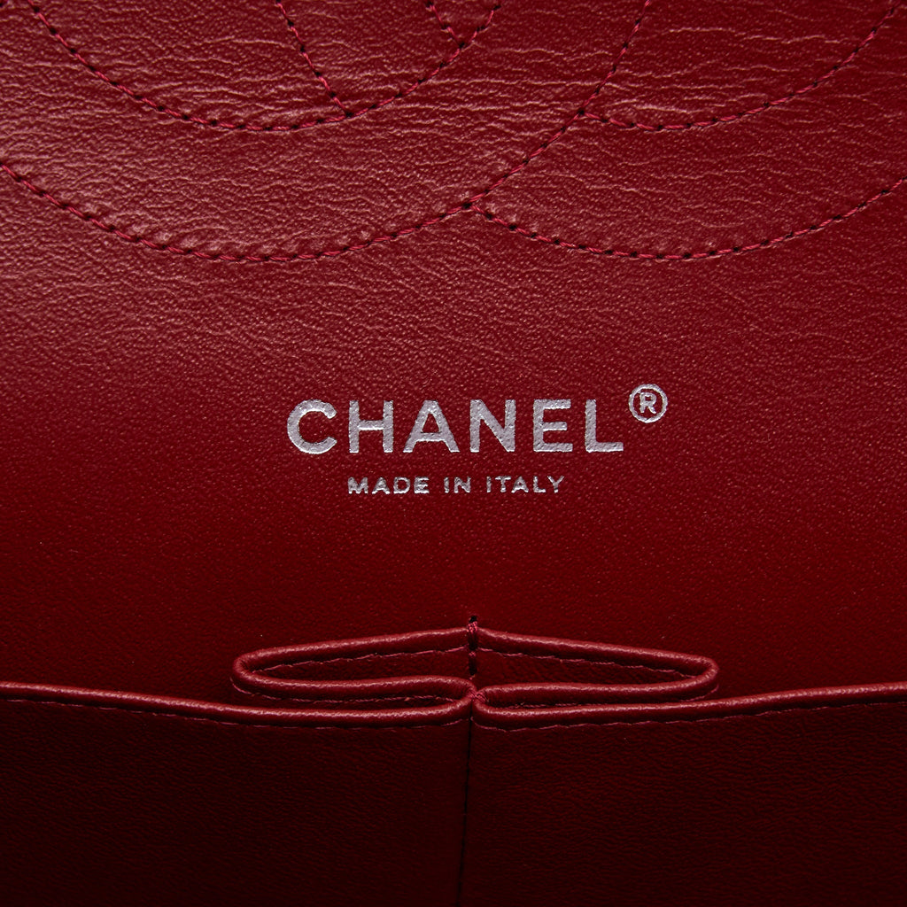 CHANEL JUMBO CLASSIC FLAP BAG PATENT RED SHW