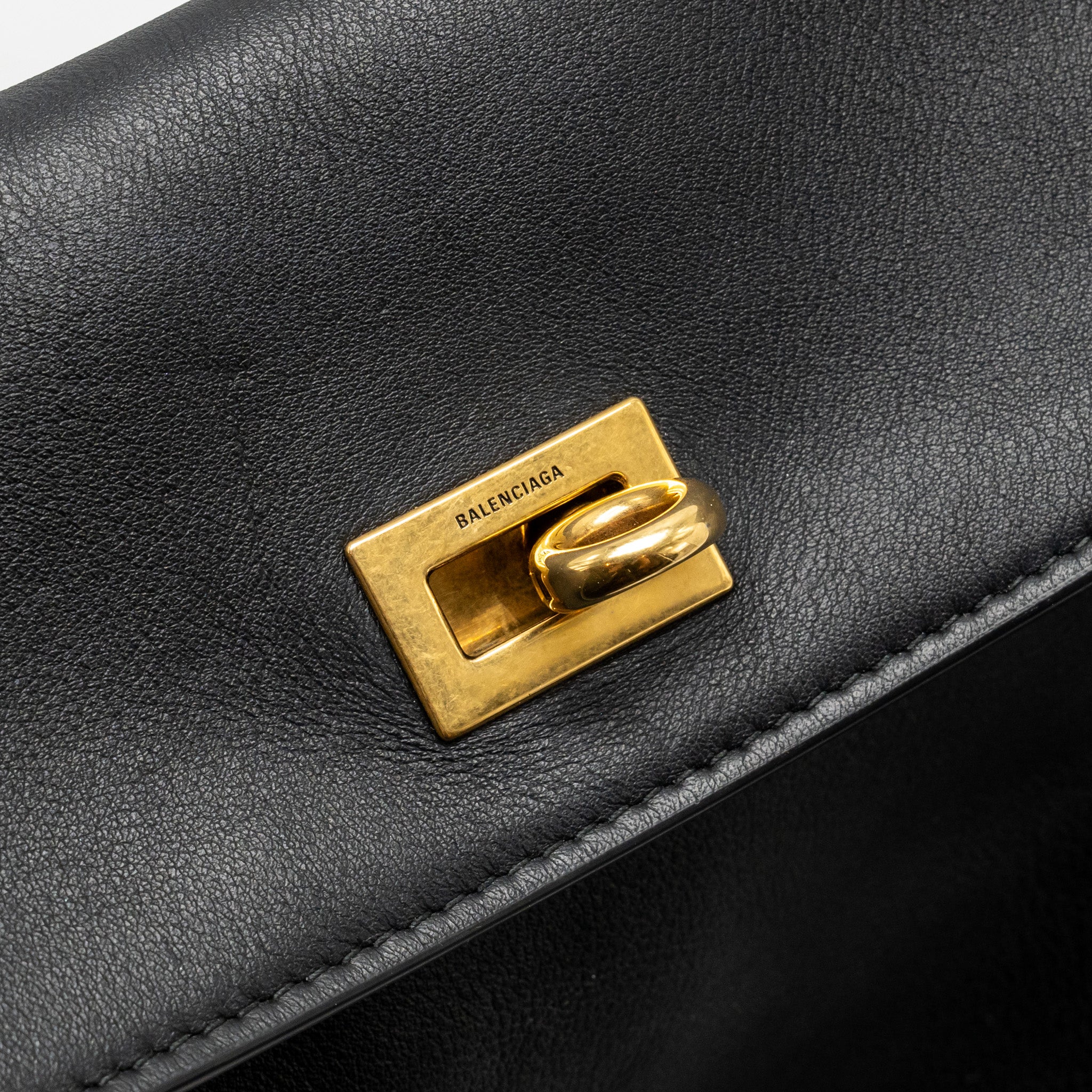 BALENCIAGA MEDIUM RODEO HANDBAG SMOOTH CALFSKIN BLACK GHW
