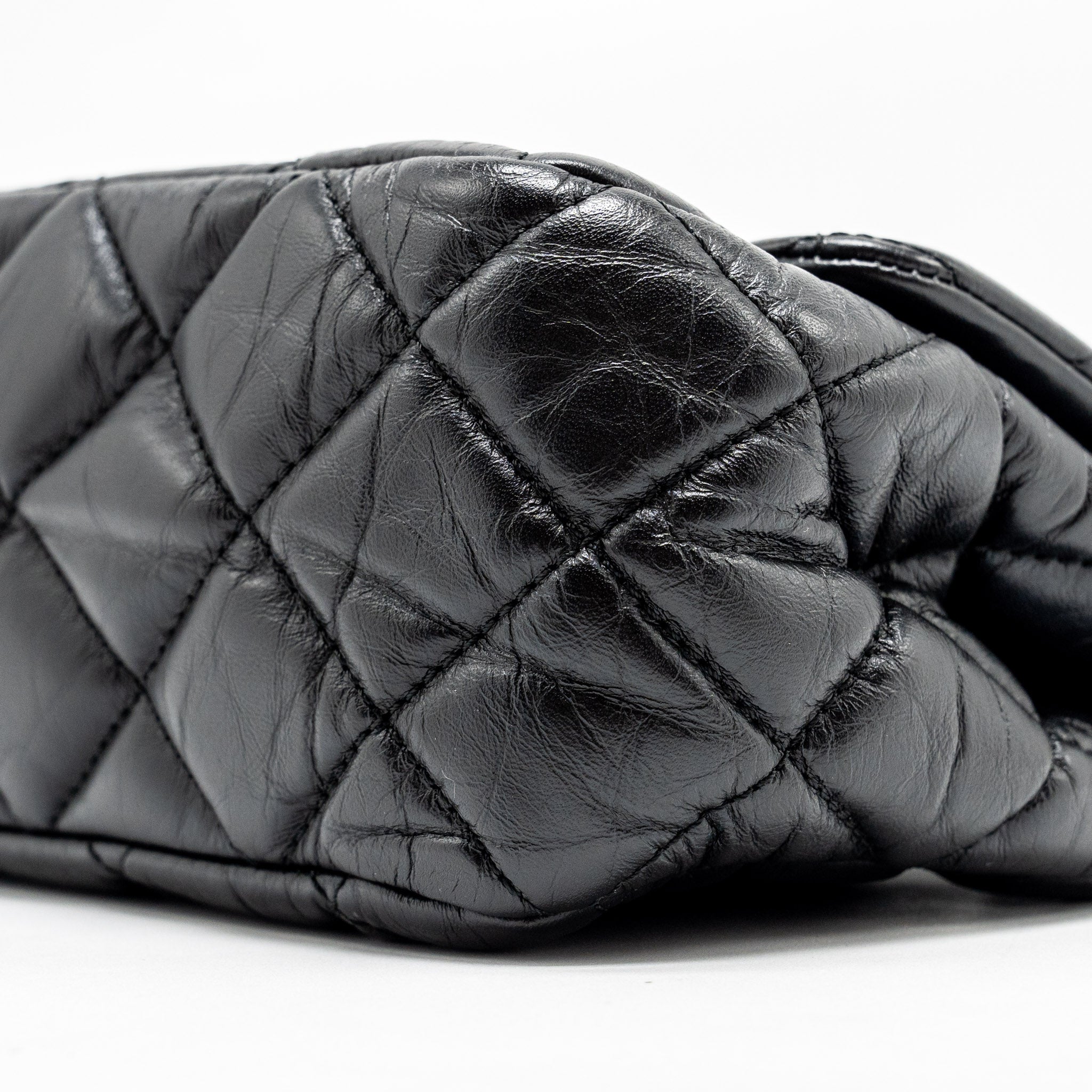 CHANEL HANGER REISSUE FLAP BAG LIMITED EDITION AGED CALFSKIN BLACK GHW