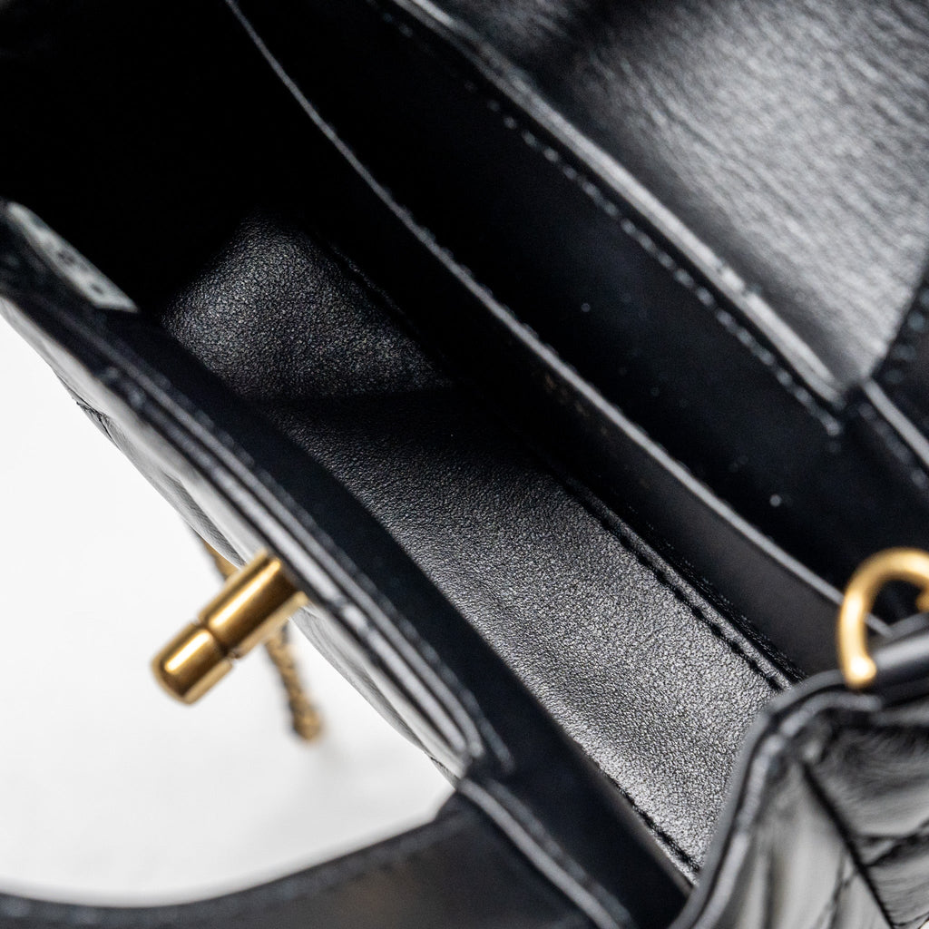 CHANEL 24P MINI NANO KELLY SHOPPER CALFSKIN BLACK GHW(MICROCHIP)