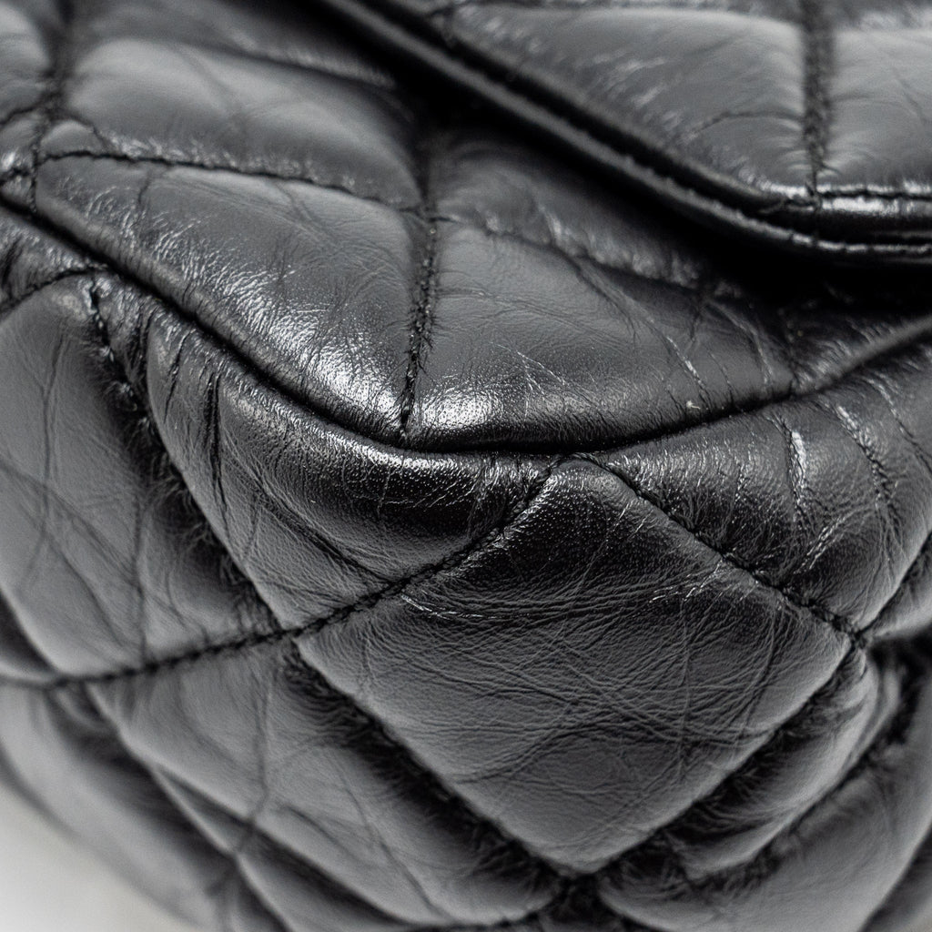 CHANEL HANGER REISSUE FLAP BAG LIMITED EDITION AGED CALFSKIN BLACK GHW