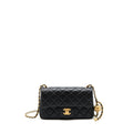 CHANEL 22C PEARL CRUSH MINI RECTANGULAR LAMBSKIN BLACK GHW (MICROCHIP)