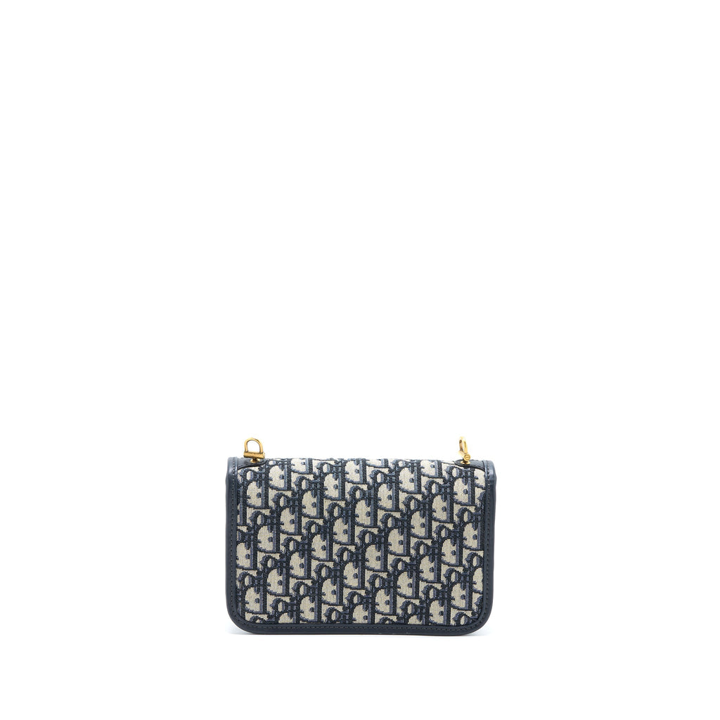 DIOR ADDICT FLAP BAG BLUE DIOR OBLIQUE JACQUARD GHW