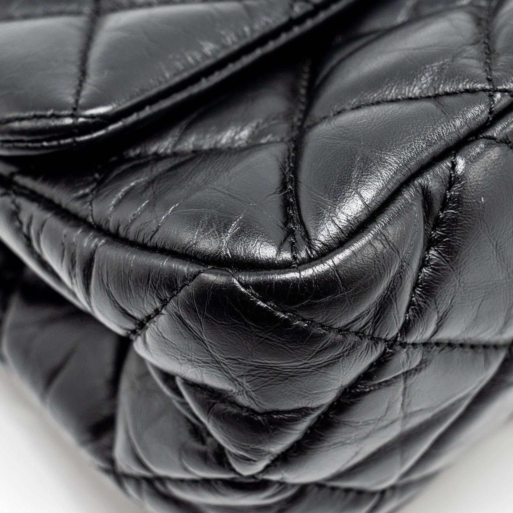 CHANEL HANGER REISSUE FLAP BAG LIMITED EDITION AGED CALFSKIN BLACK GHW