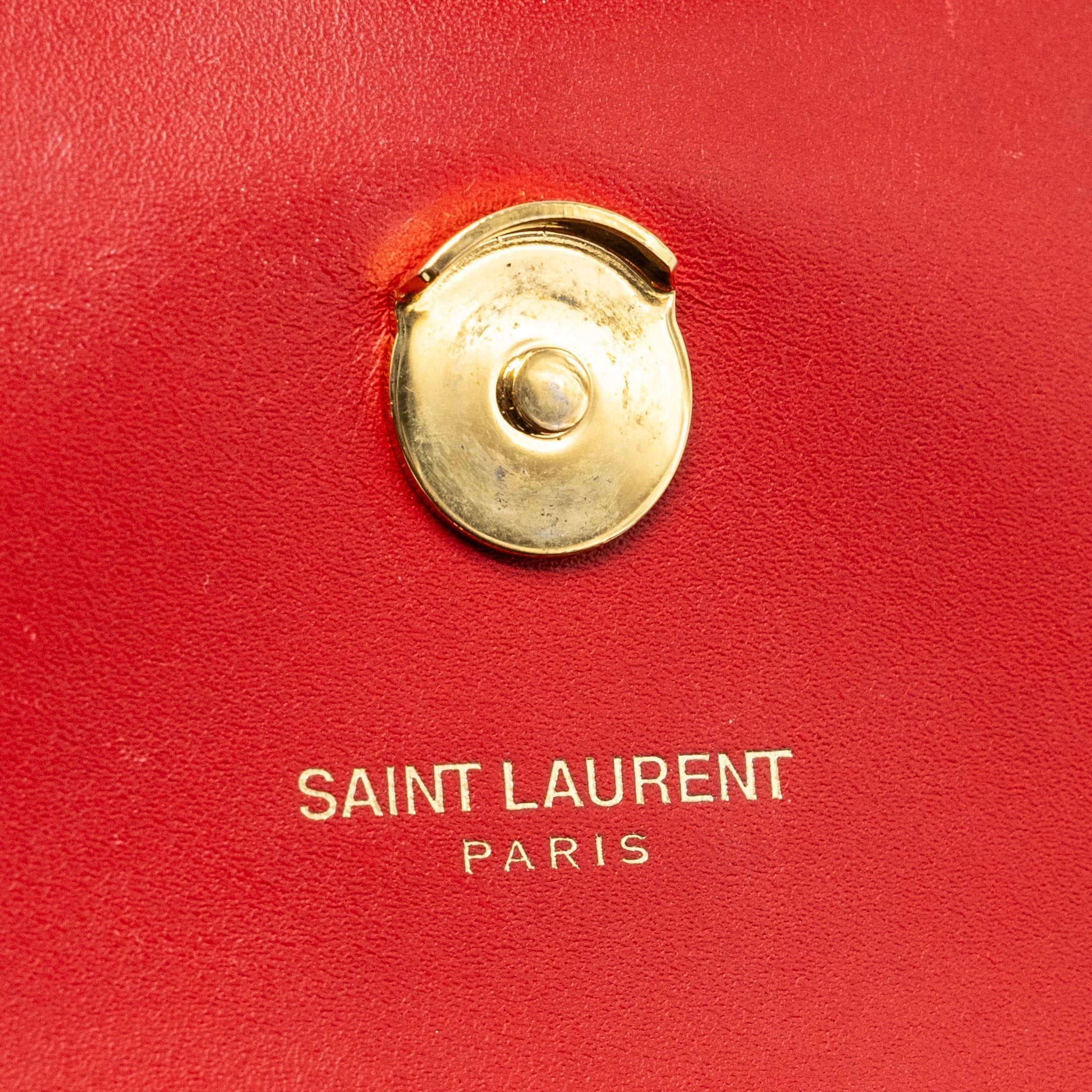 SAINT LAURENT/YSL SMALL KATE BAG TASSEL CALFSKIN RED GHW