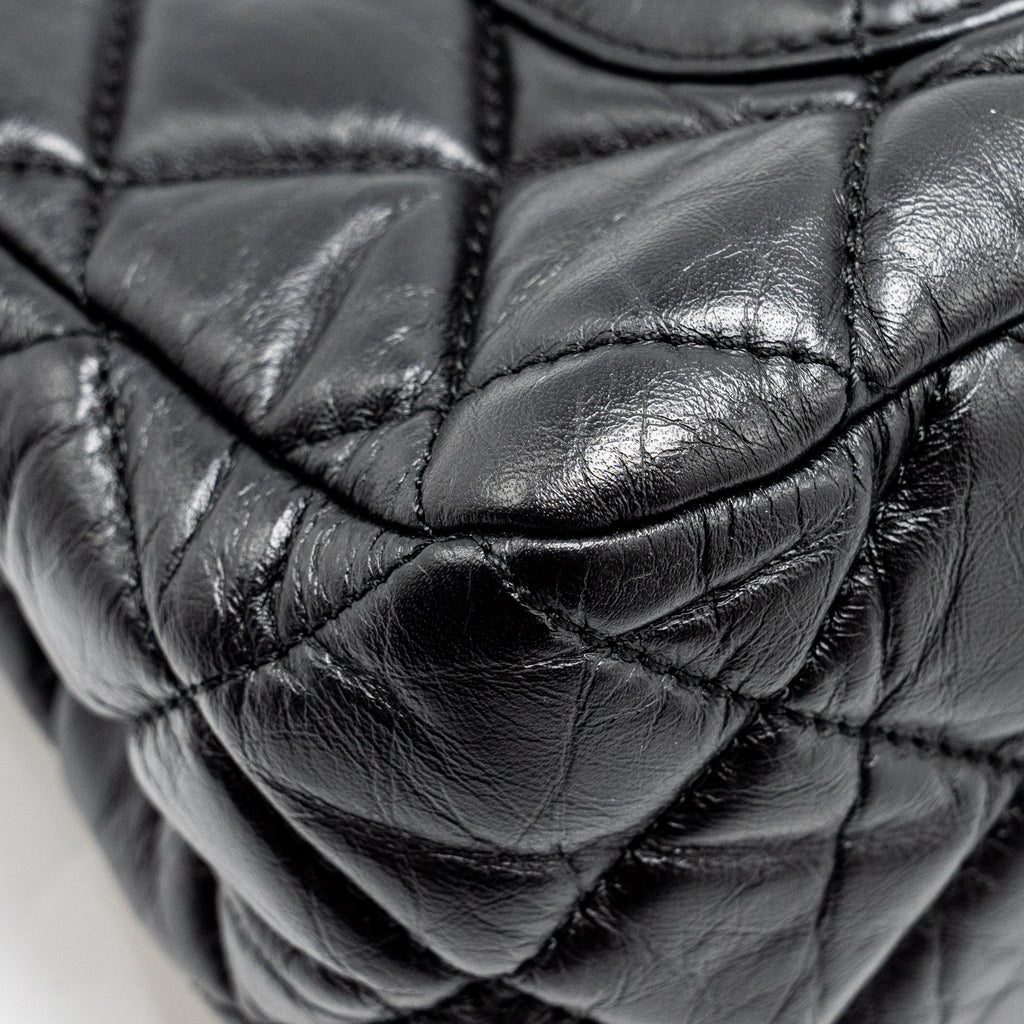 CHANEL HANGER REISSUE FLAP BAG LIMITED EDITION AGED CALFSKIN BLACK GHW