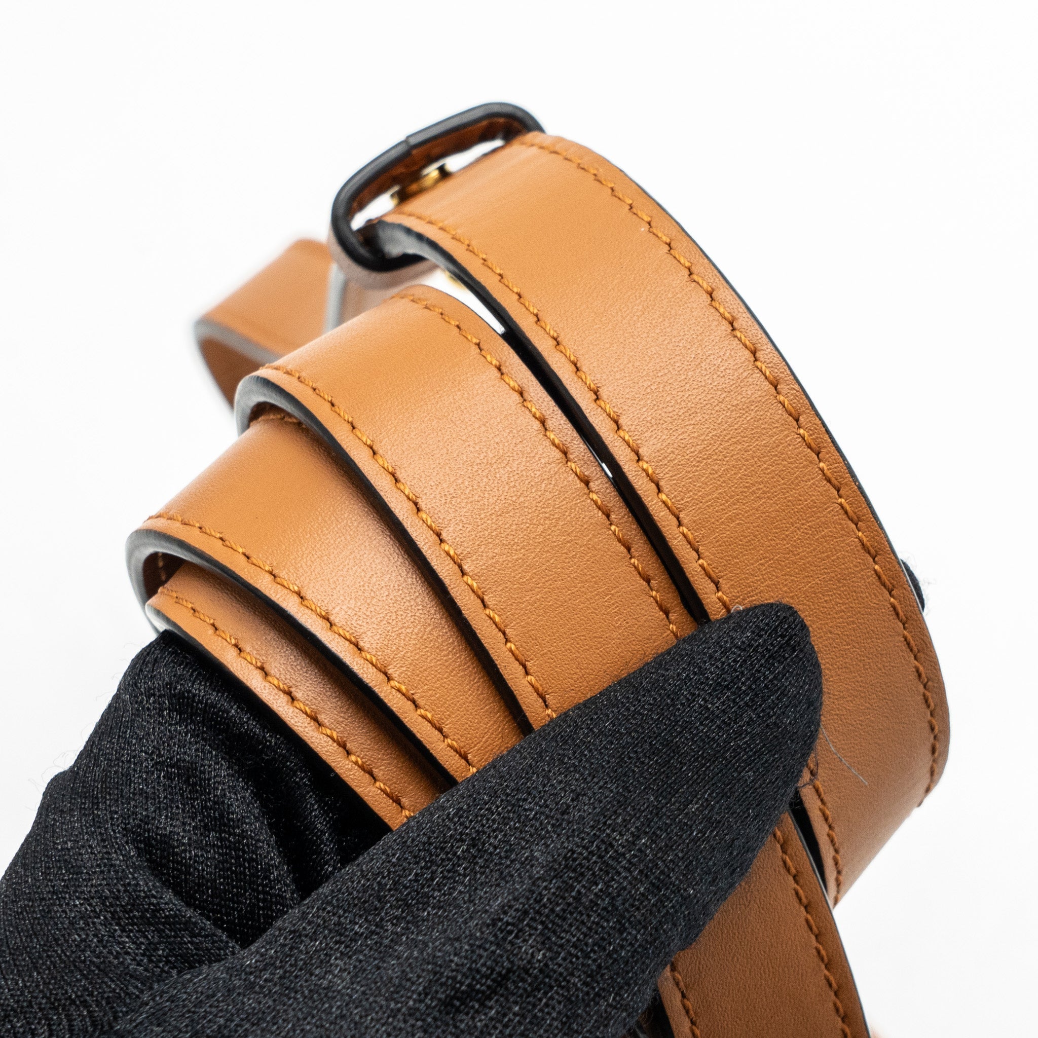 LOEWE GATE BAG LEATHER BLUE / BROWN GHW
