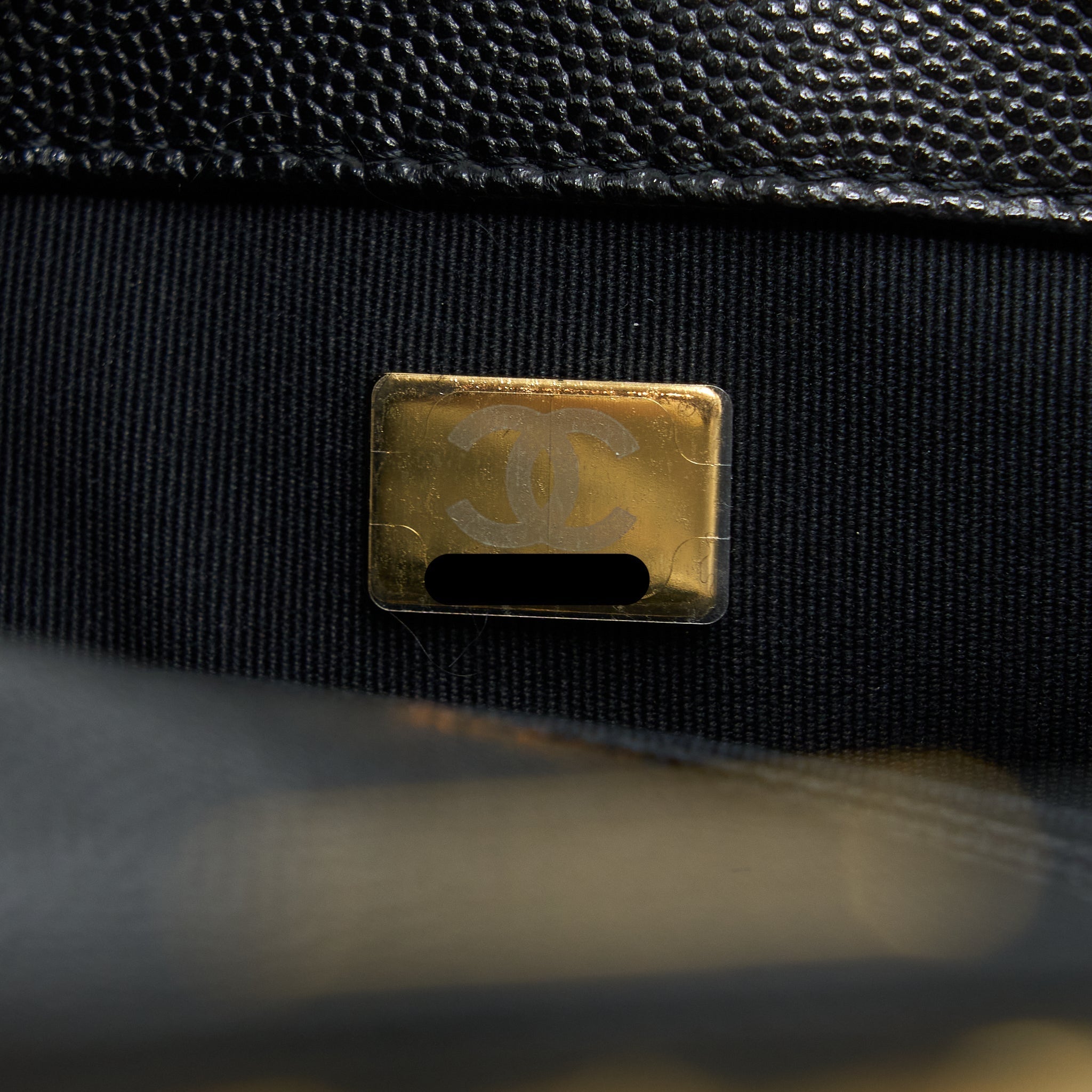 CHANEL 23C MINI FLAP BAG WITH CC LOGO CHAIN GRAINED CALFSKIN BLACK GHW (MICROCHIP)