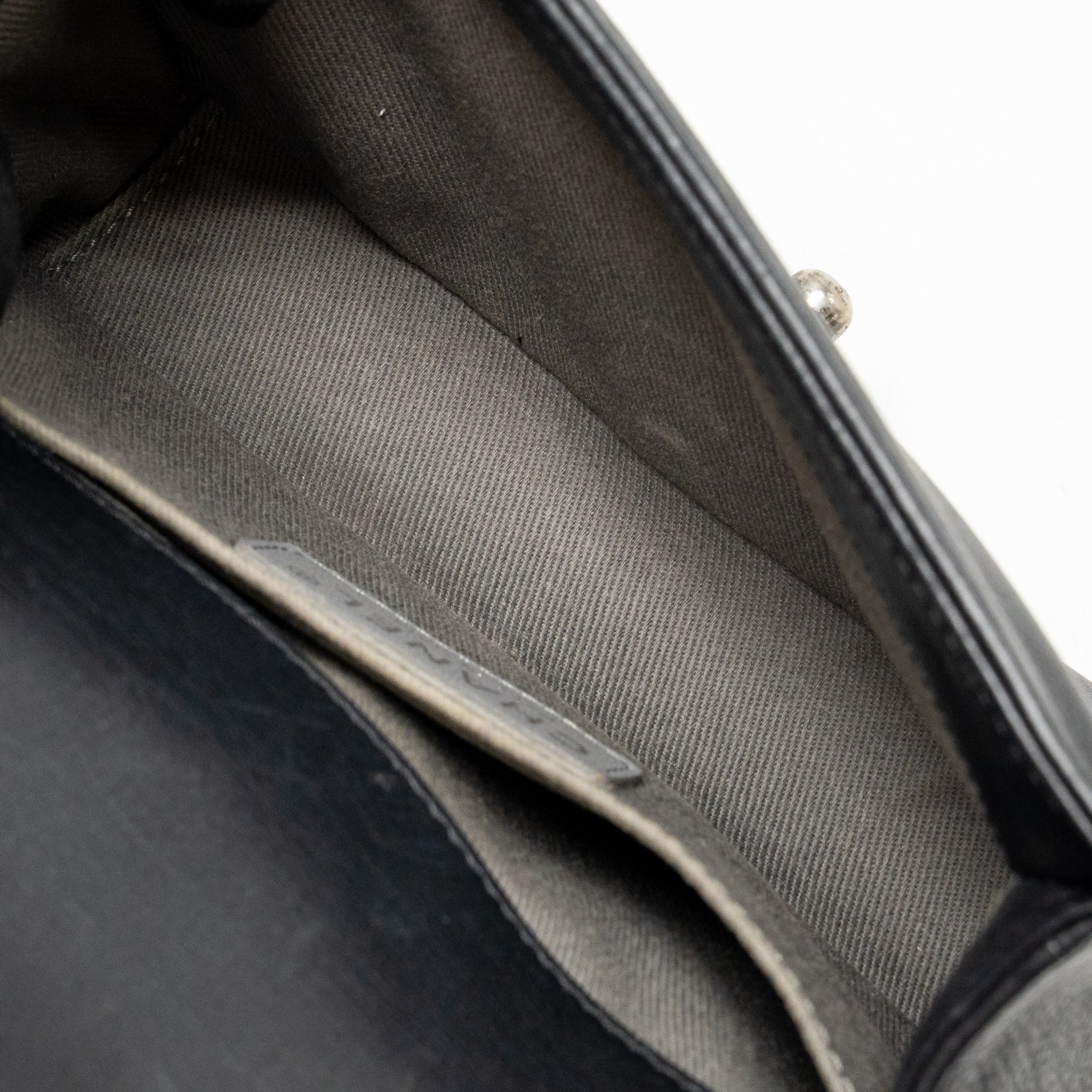 CHANEL SMALL BOY BAG ARABESQUE CALFSKIN BLACK RUTHENIUM SHW