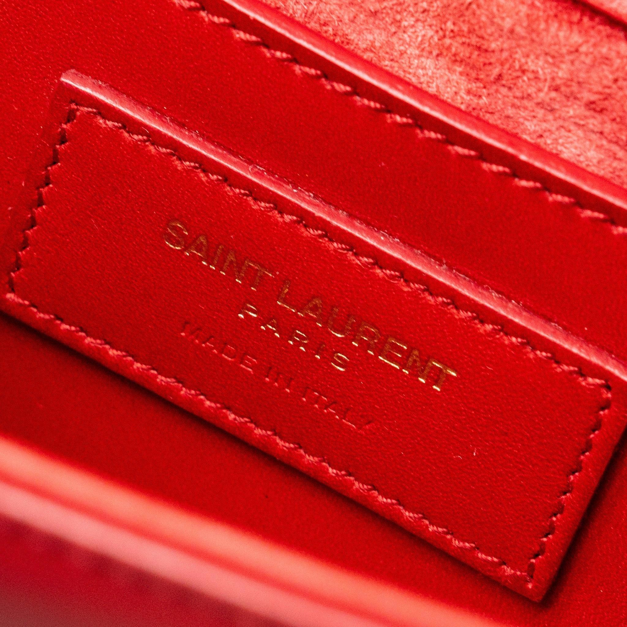 SAINT LAURENT/YSL SMALL KATE BAG TASSEL CALFSKIN RED GHW