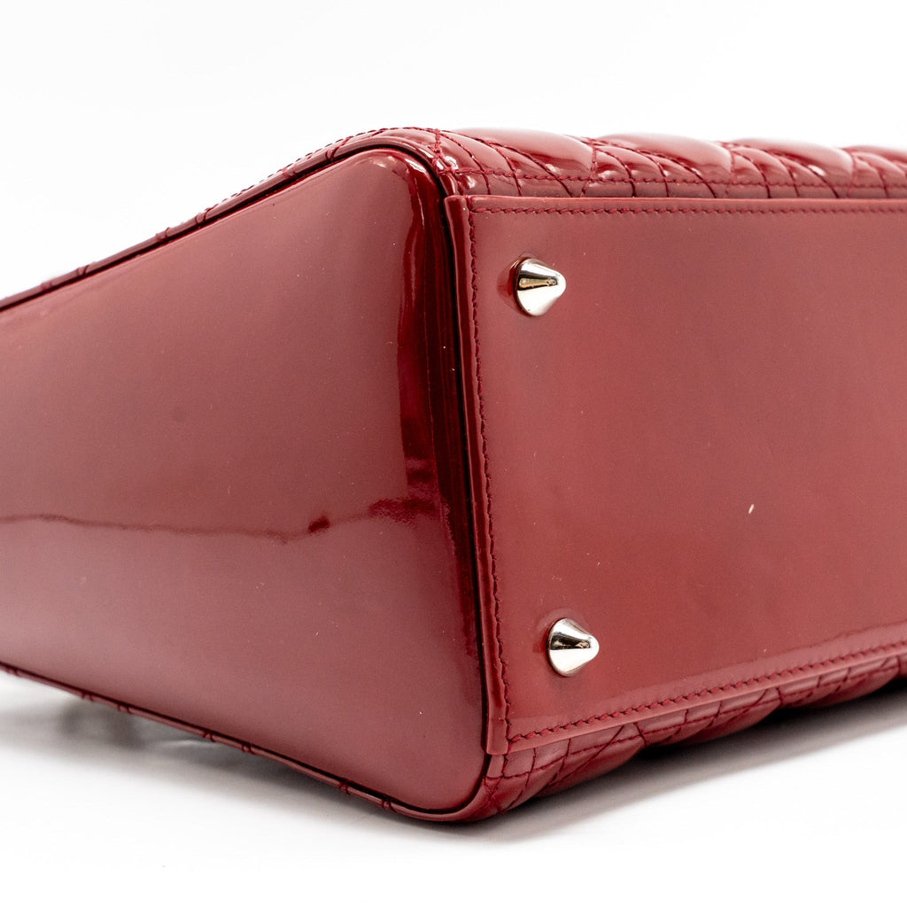 DIOR MEDIUM LADY DIOR PATENT RED SHW