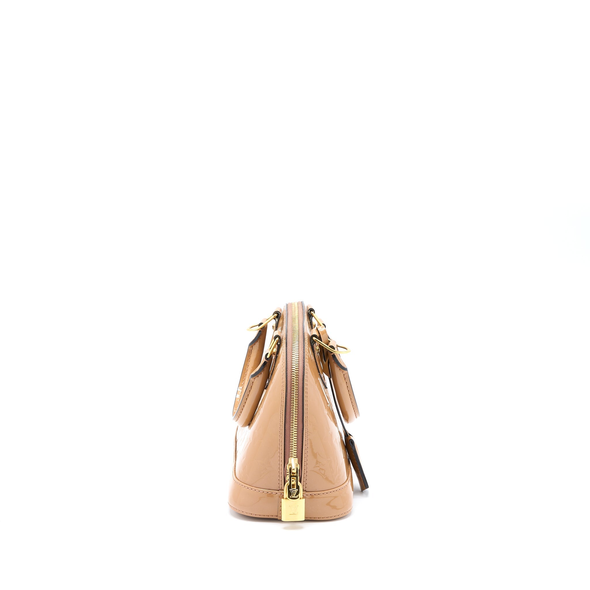 LOUIS VUITTON ALMA BB PATENT DARK BEIGE GHW