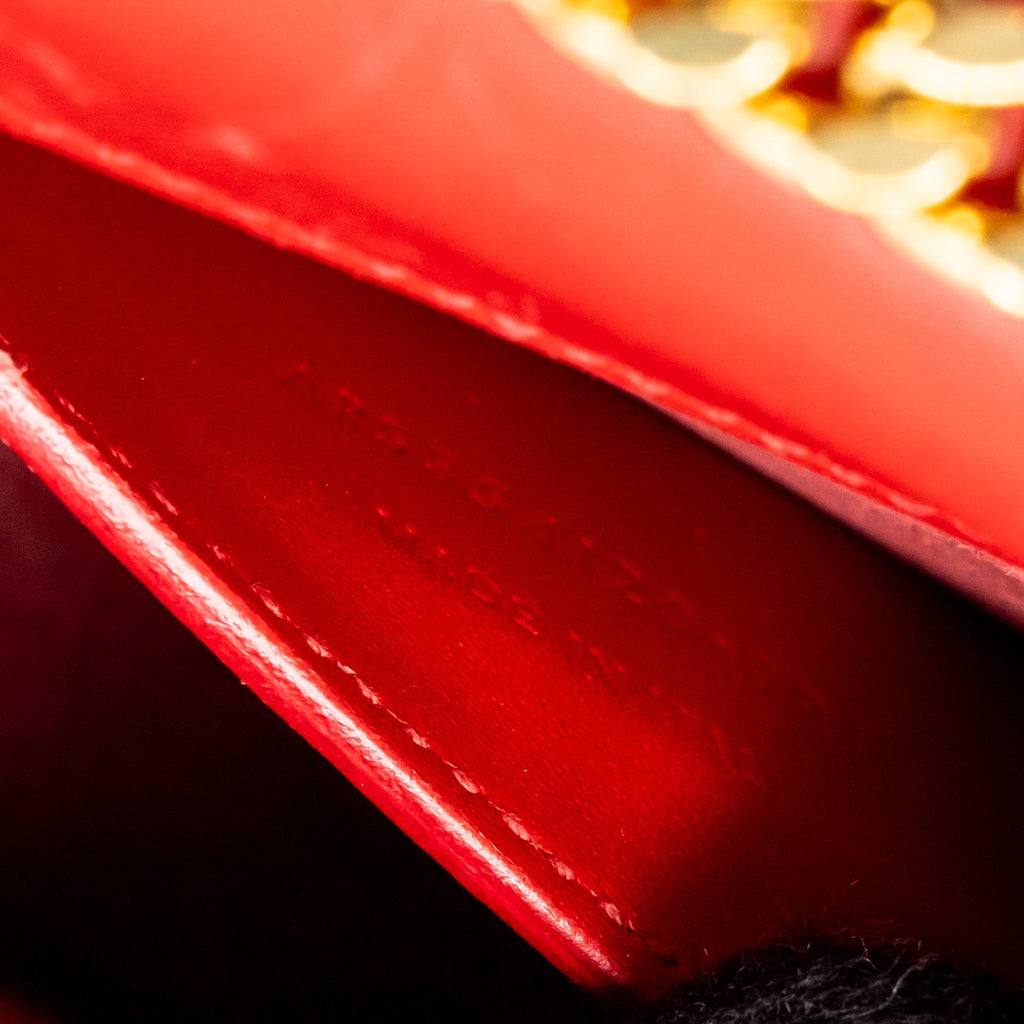 SAINT LAURENT/YSL SMALL KATE BAG TASSEL CALFSKIN RED GHW