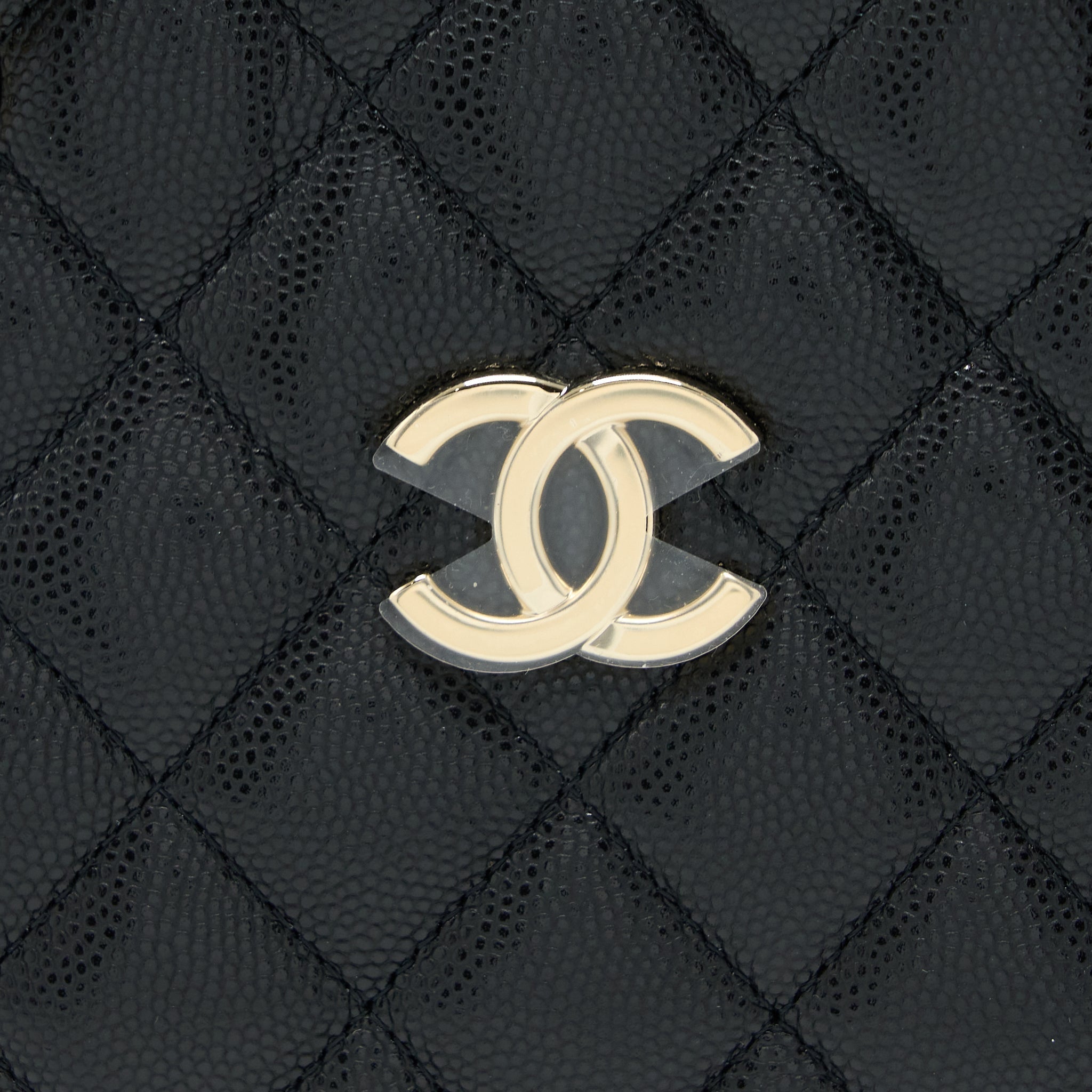 CHANEL MINI BUCKET TOTE BAG CAVIAR BLACK LGHW (MICROCHIP)