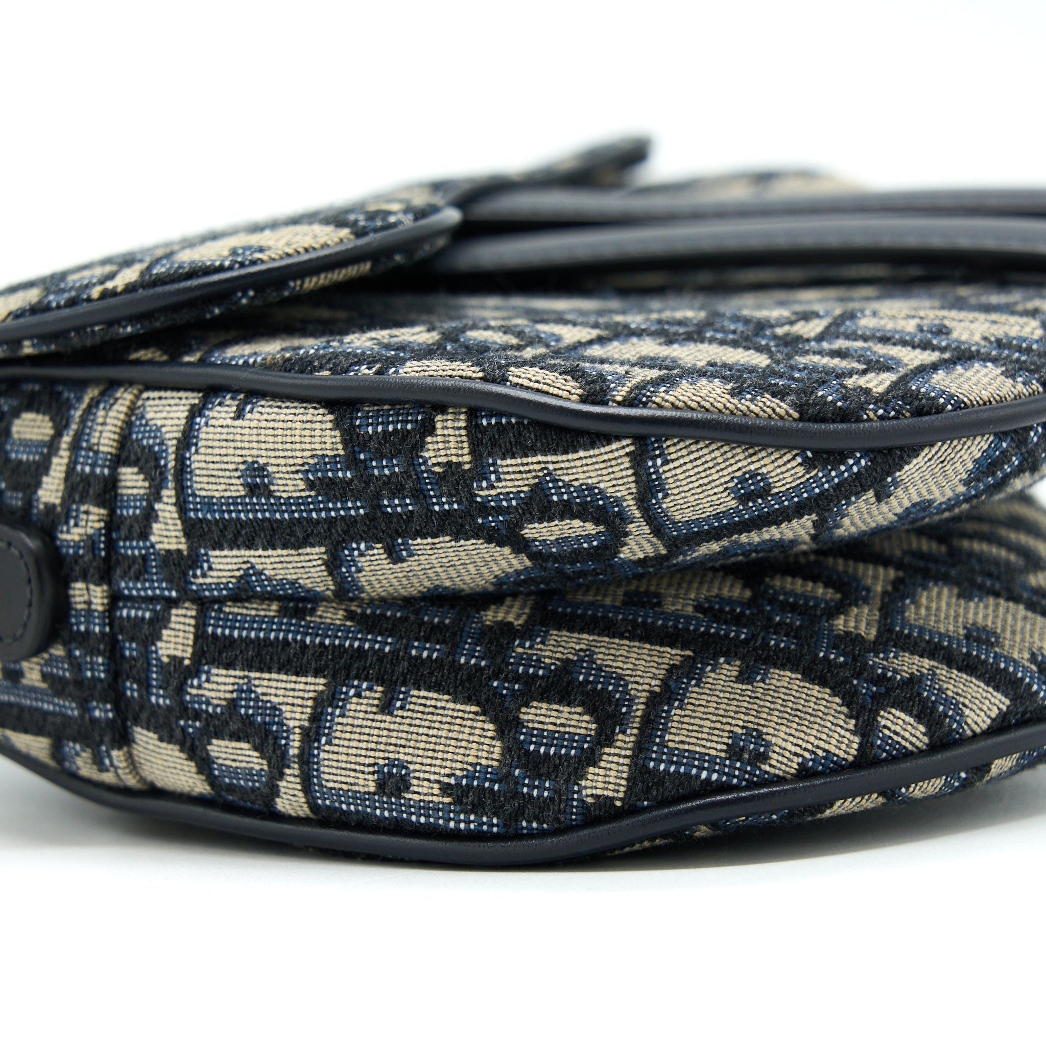 DIOR MINI SADDLE BLUE OBLIQUE GHW