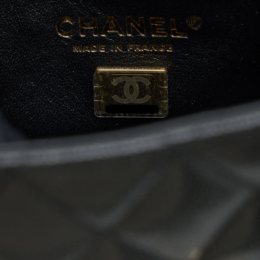 CHANEL MINI BUCKET TOTE BAG CAVIAR BLACK LGHW (MICROCHIP)