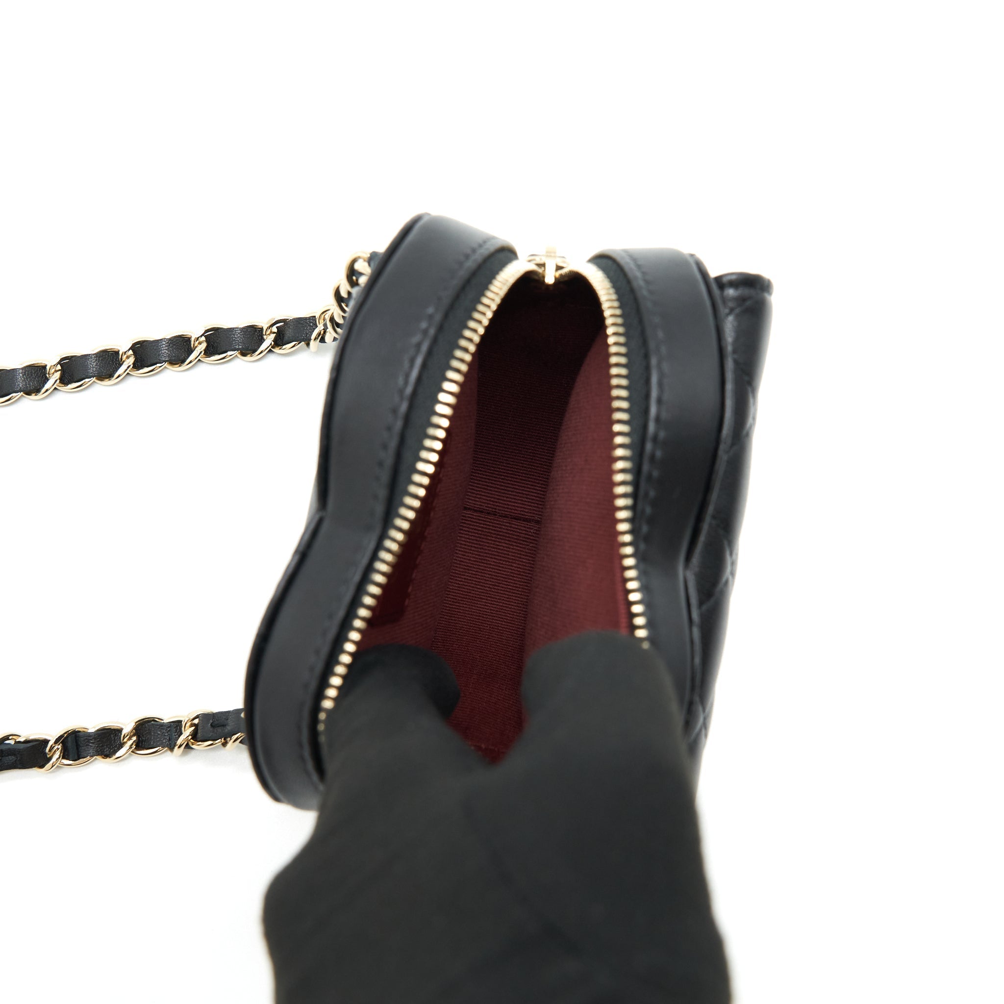 CHANEL 22S HEART BELT BAG LAMBSKIN BLACK LGHW