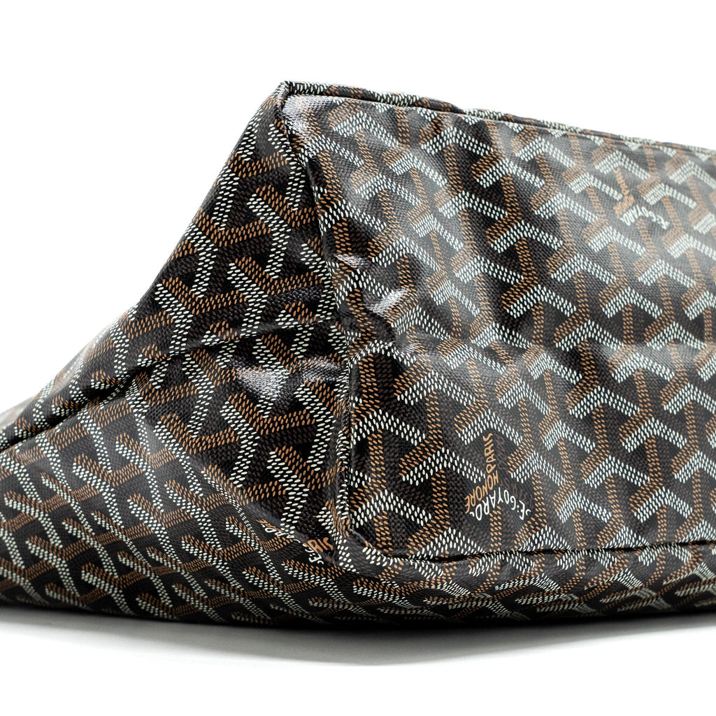 GOYARD SAINT LOUIS PM TOTE BAG GOYARDLINE CANVAS / CALFSKIN BROWN SHW