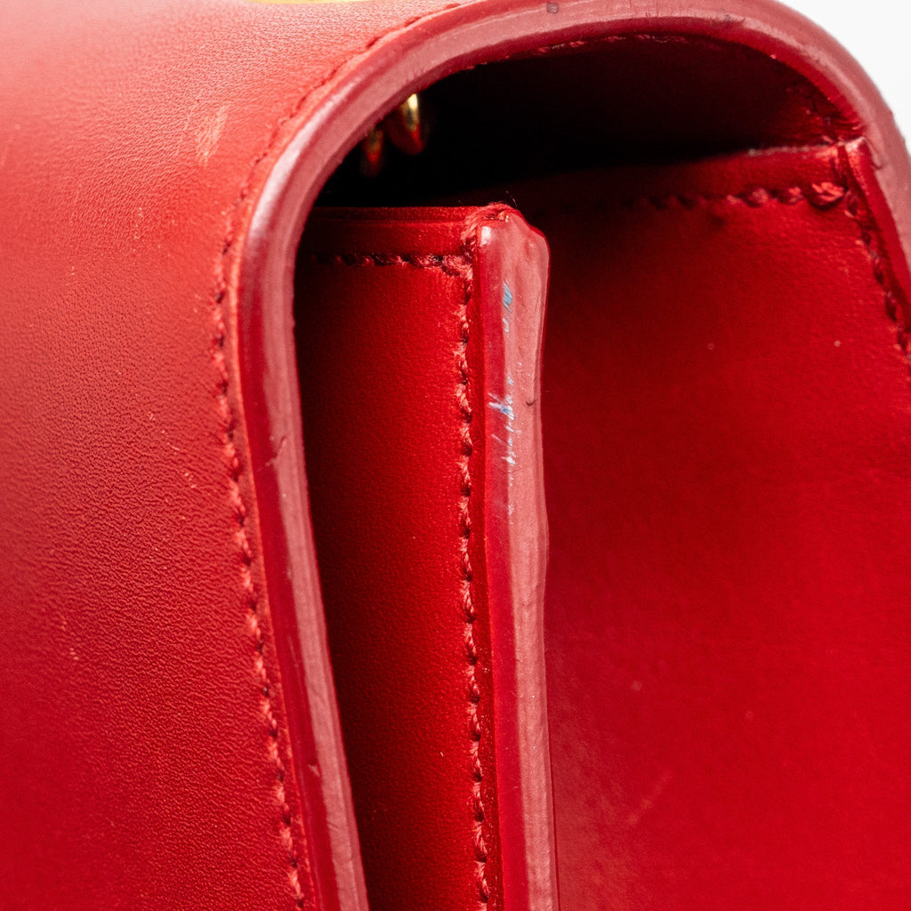 SAINT LAURENT/YSL SMALL KATE BAG TASSEL CALFSKIN RED GHW