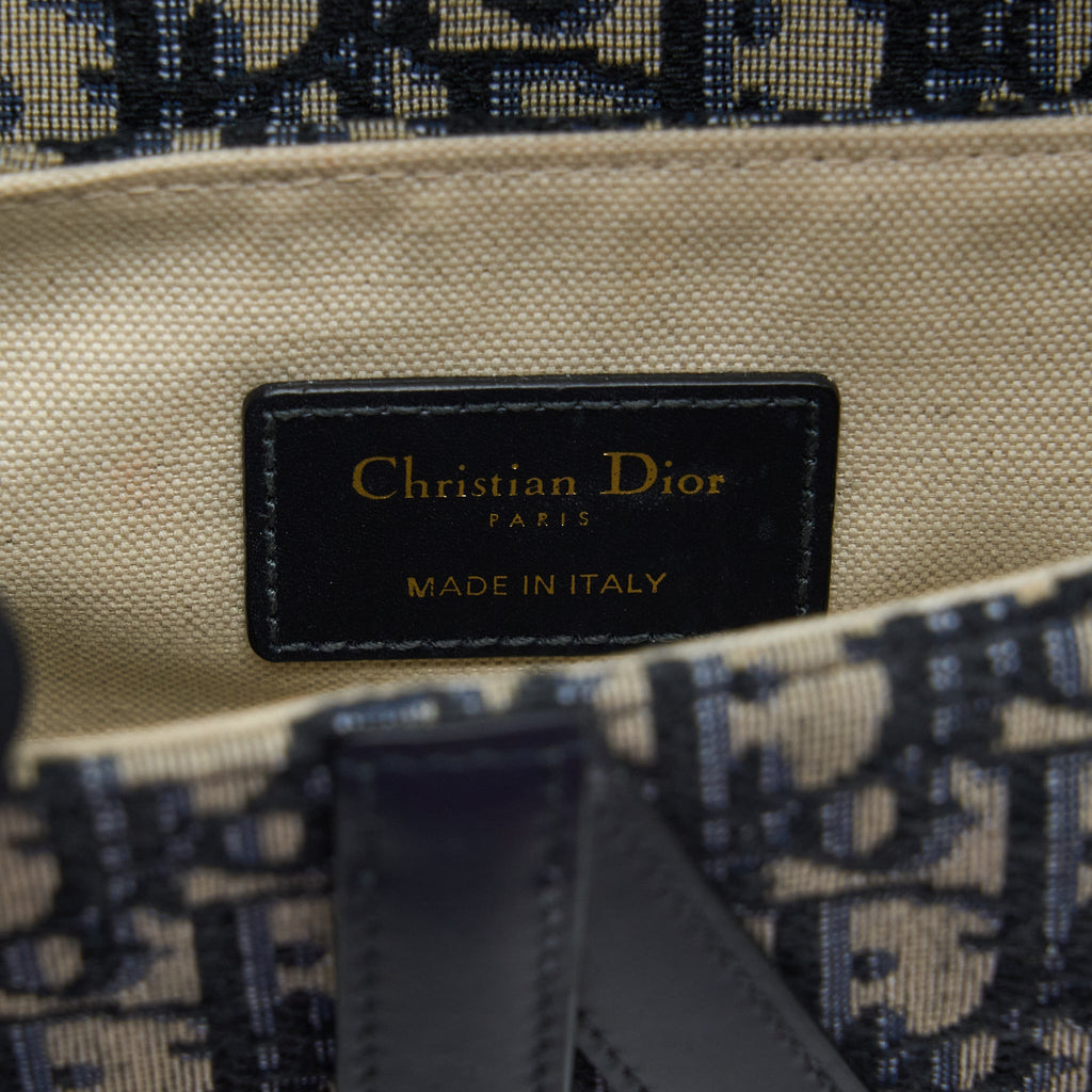 DIOR MINI SADDLE BLUE OBLIQUE GHW