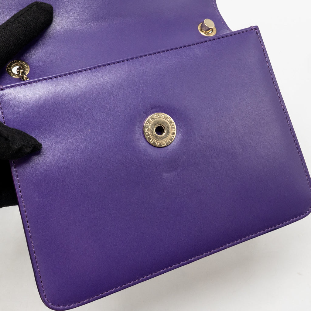BVLGARI SERPENTI FOREVER BAG CRYSTAL GALUCHAT/CALFSKIN PURPLE LGHW