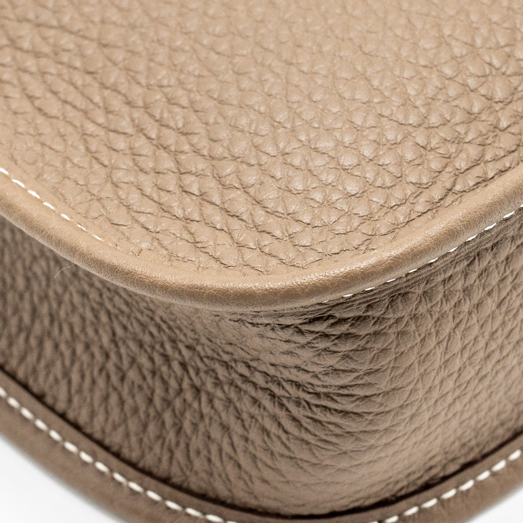 HERMES MINI EVELYNE CLEMENCE ETOUPE / BLUE INDIGO GHW