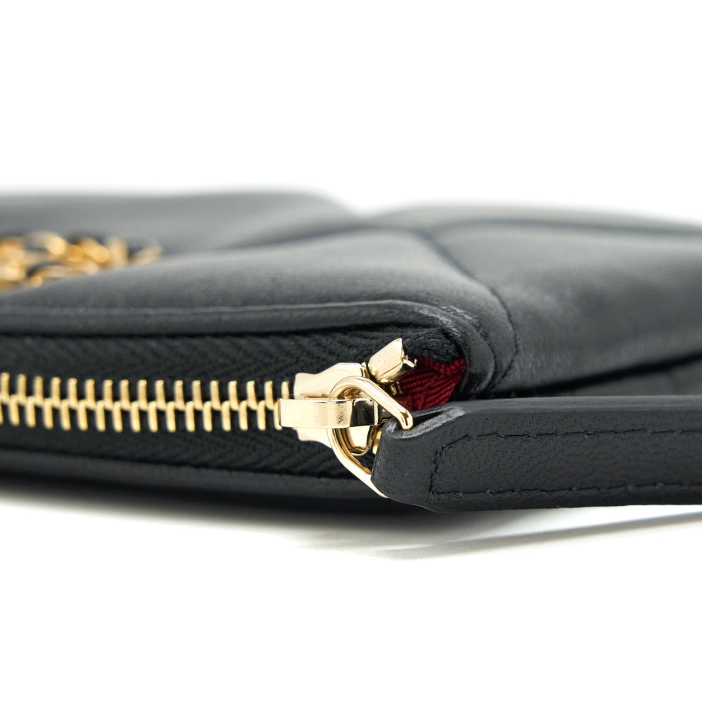 CHANEL 19 MINI POUCH LAMBSKIN BLACK GHW