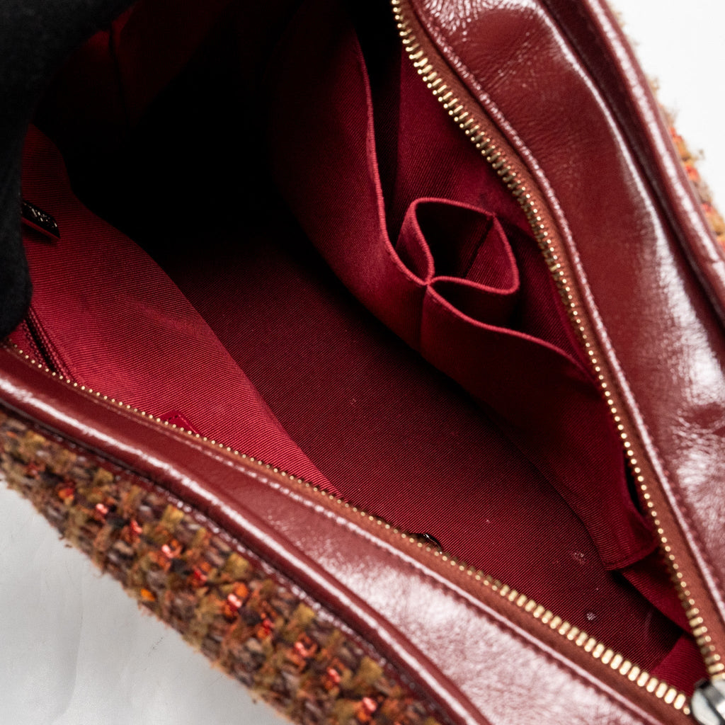 CHANEL GABRIELLE HOBO BAG TWEED/ CALFSKIN RED/MULTICOLOUR MULTICOLOUR HARDWARE