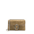 GUCCI SMALL DIONYSUS BAG SUEDE LEATHER DARK BEIGE SHW