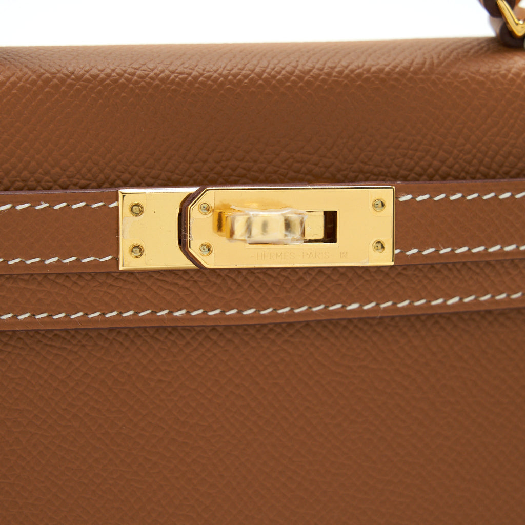 HERMES MINI KELLY EPSOM GOLD GHW
