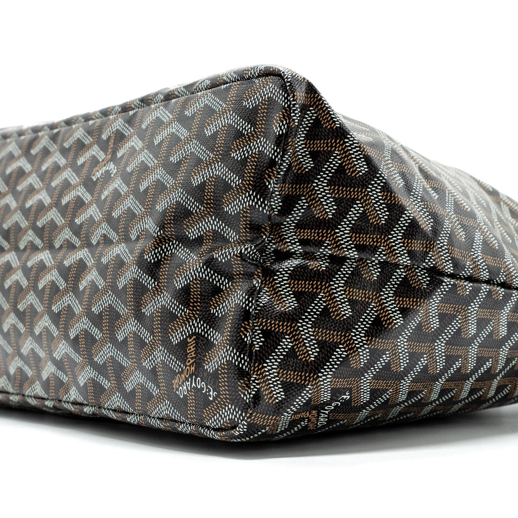 GOYARD SAINT LOUIS PM TOTE BAG GOYARDLINE CANVAS / CALFSKIN BLACK SHW