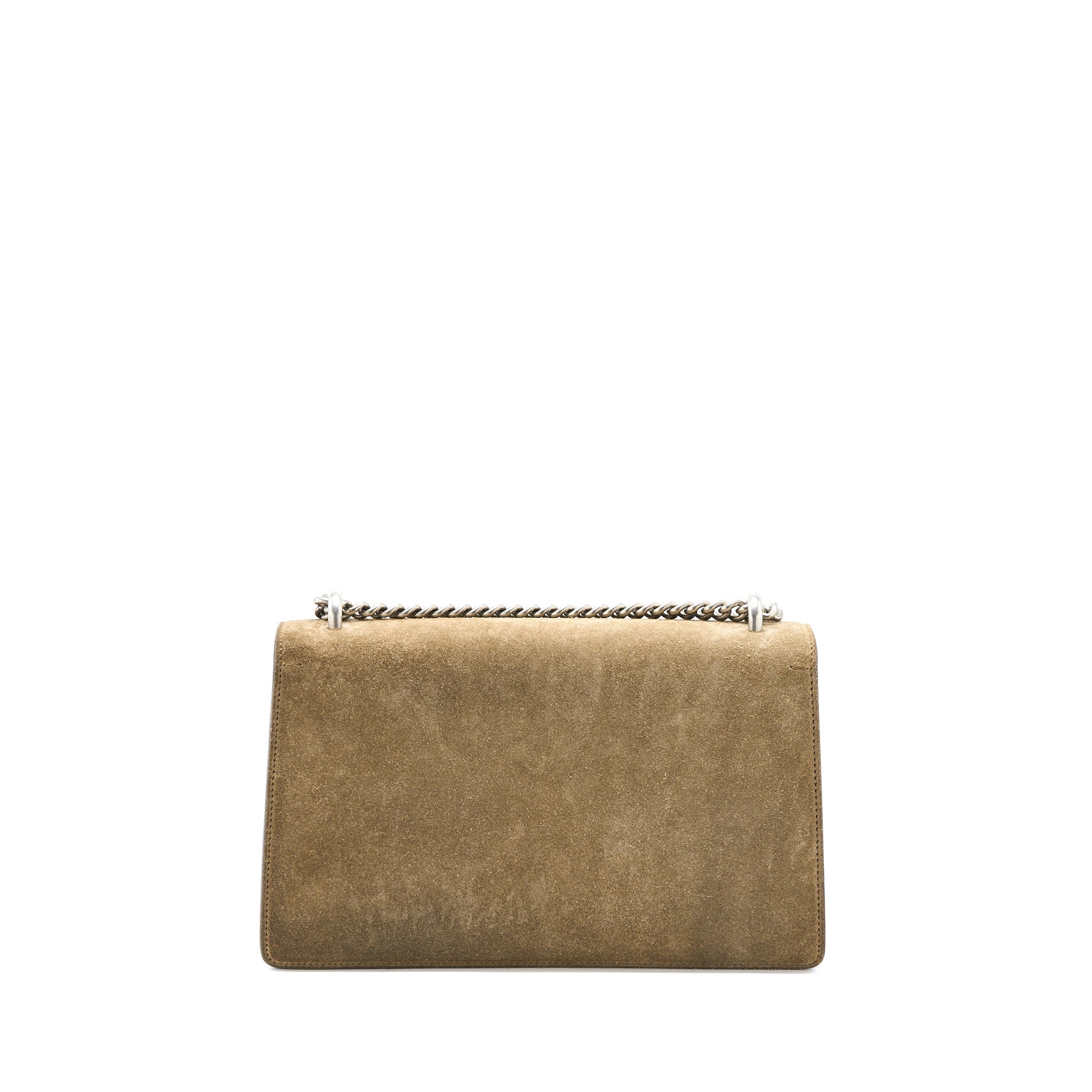 GUCCI SMALL DIONYSUS BAG SUEDE LEATHER DARK BEIGE SHW
