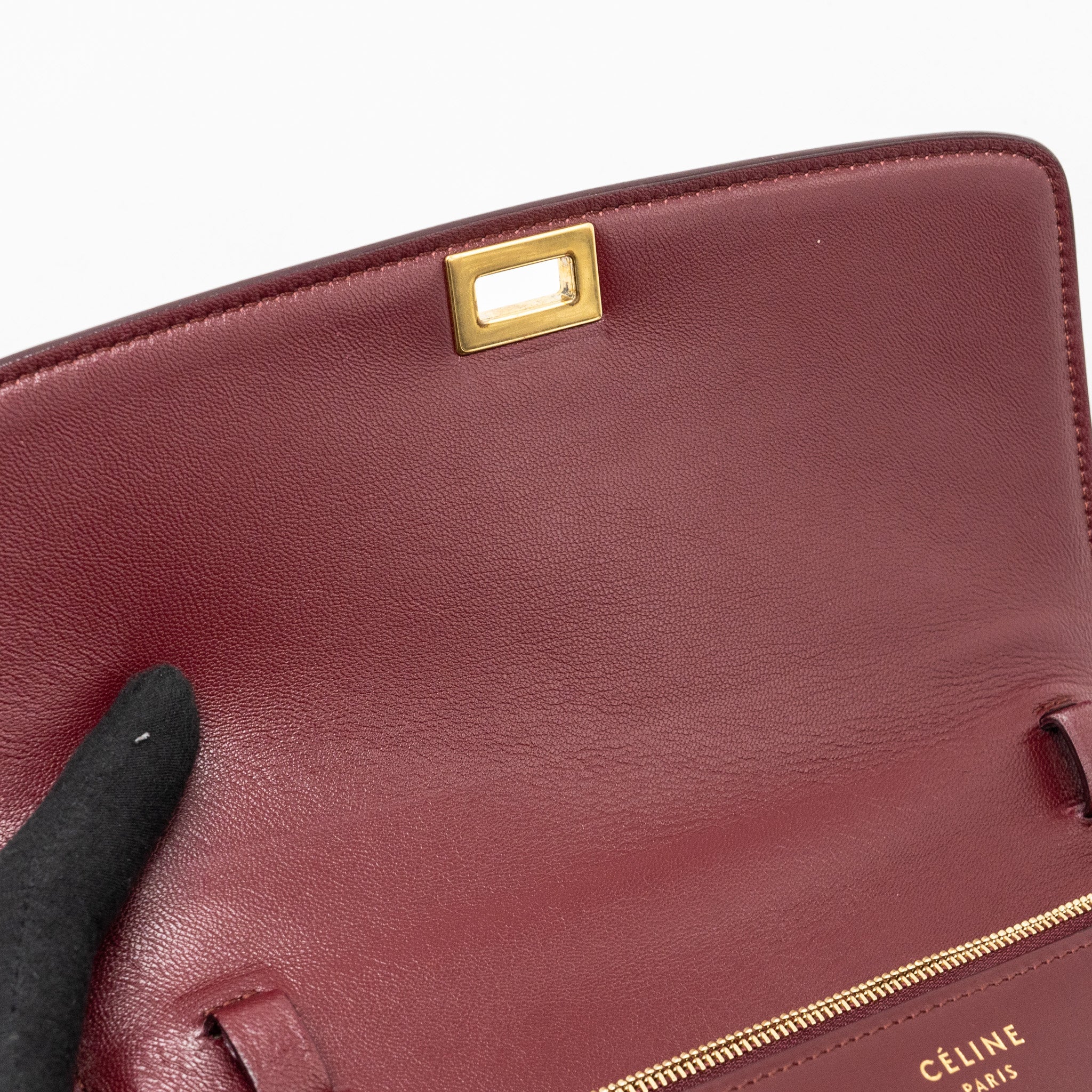 CELINE MEDIUM CLASSIC BOX BAG CALFSKIN DARK RED GHW