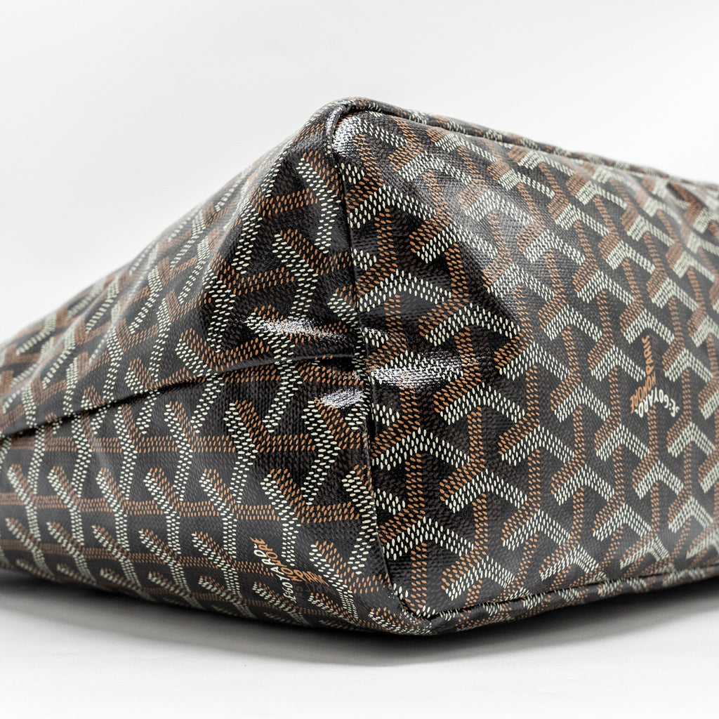 GOYARD BOHEME HOBO BAG GOYARDINE CANVAS / CALFSKIN BLACK SHW