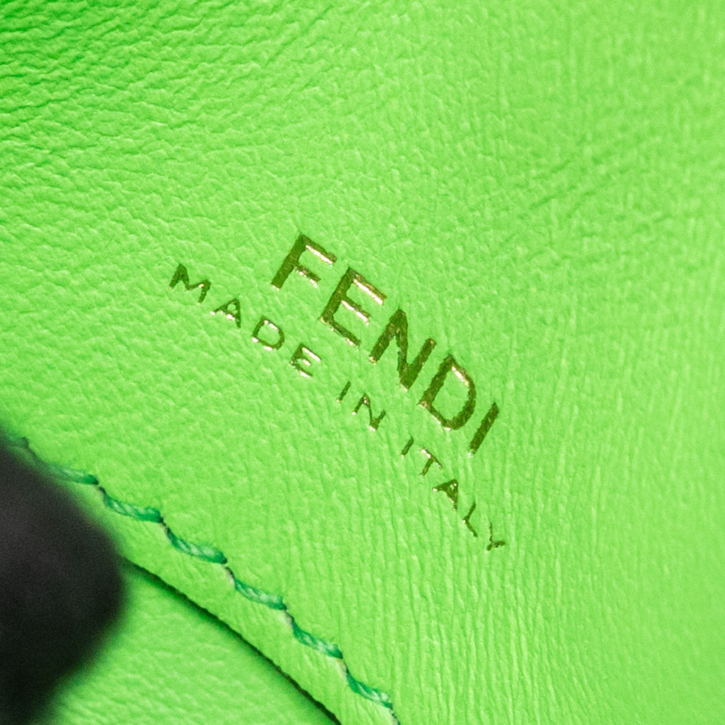 FENDI MINI BAGUETTE KEYRING CHARM CALFSKIN BEIGE GHW