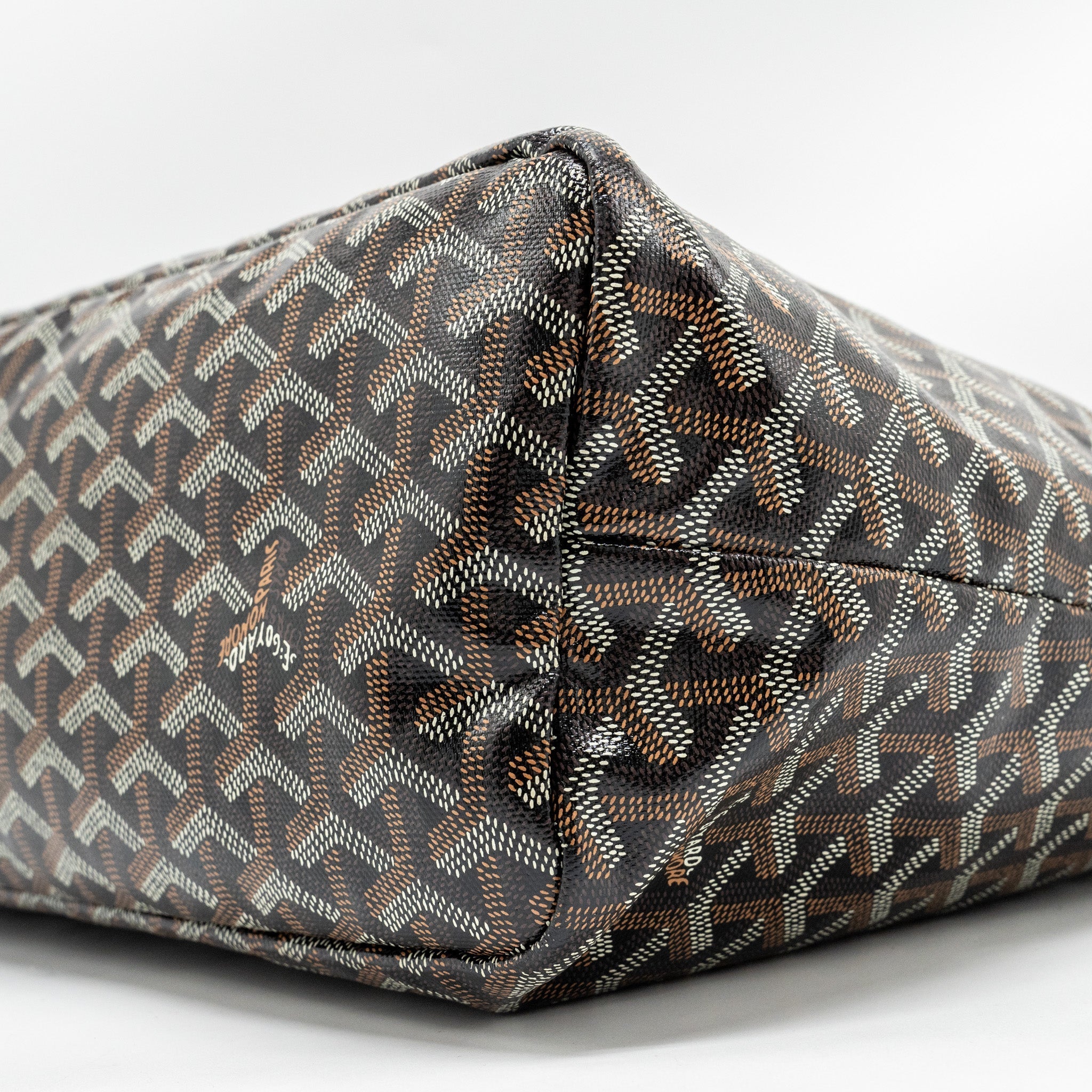 GOYARD BOHEME HOBO BAG GOYARDINE CANVAS / CALFSKIN BLACK SHW