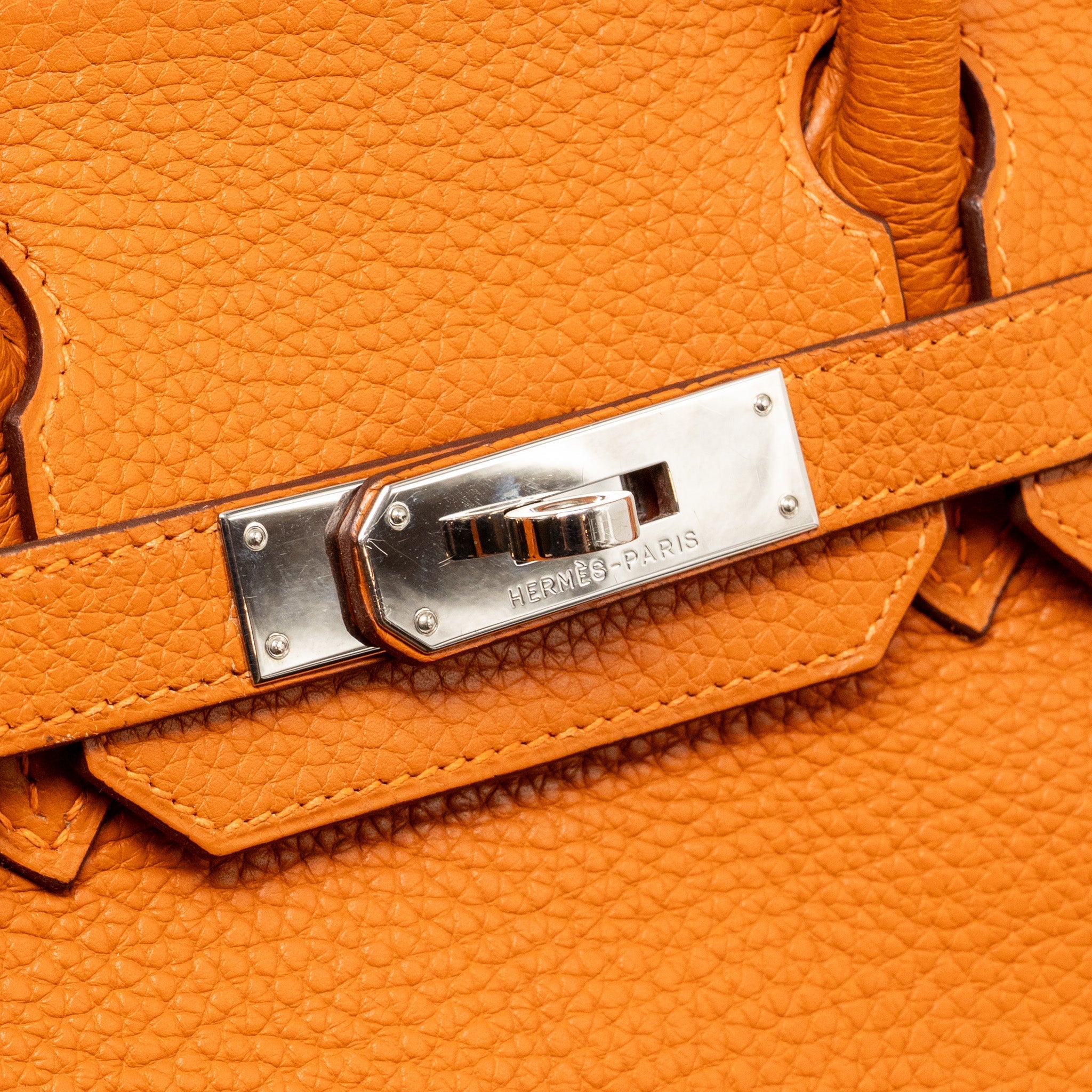 HERMES BIRKIN 30 CLEMENCE ORANGE SHW