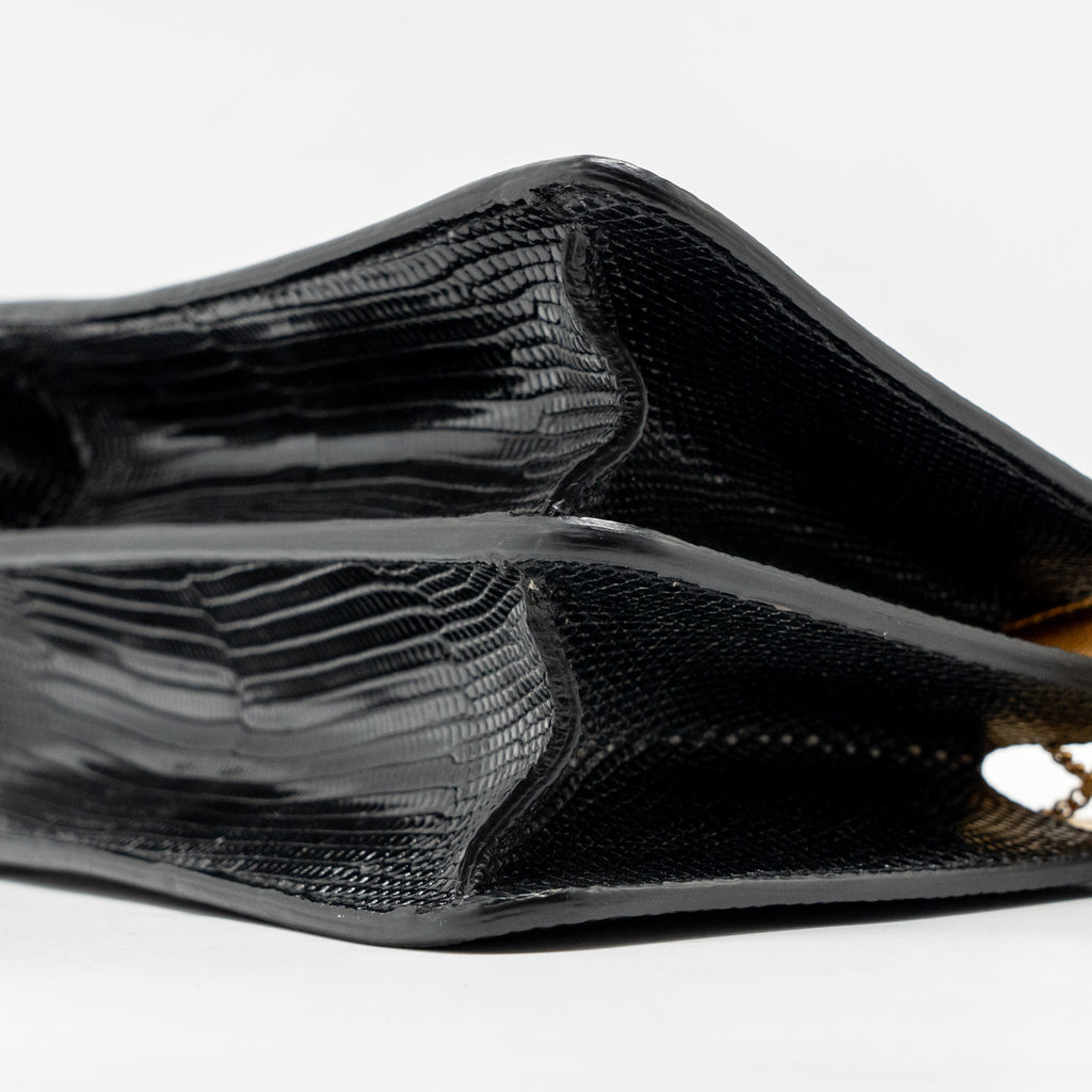 FENDI PEEKABOO I SEE YOU BAG LIZARD BLACK GHW