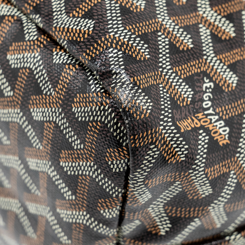 GOYARD BOHEME HOBO BAG GOYARDINE CANVAS / CALFSKIN BLACK SHW