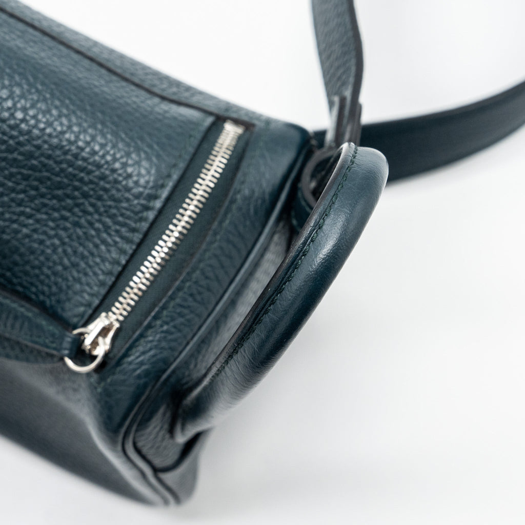 HERMES MINI LINDY CLEMENCE VERT CYPRES SHW