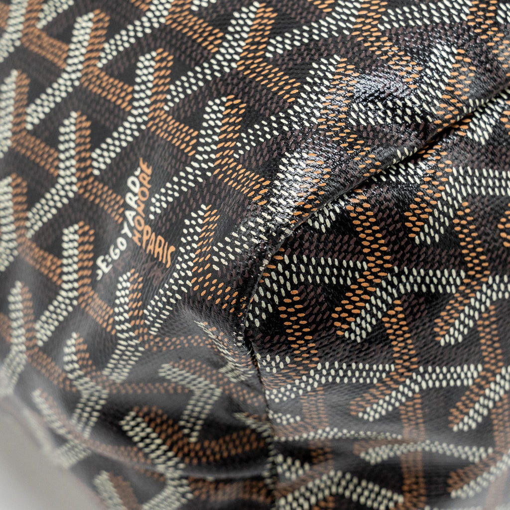 GOYARD BOHEME HOBO BAG GOYARDINE CANVAS / CALFSKIN BLACK SHW
