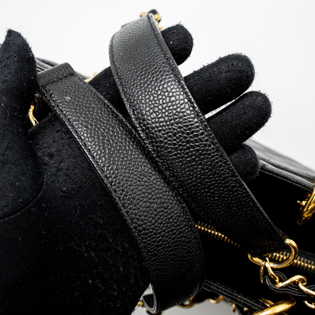 CHANEL GRAND SHOPPING TOTE/GST CAVIAR BLACK GHW