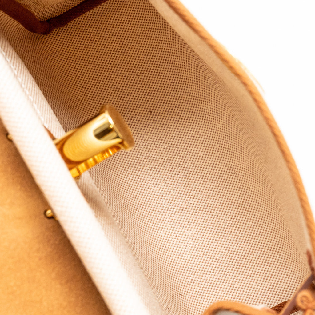 HERMES HERBAG MINI CANVAS/HUNTER LEATHER ECRU-BEIGE/FAUVE GHW