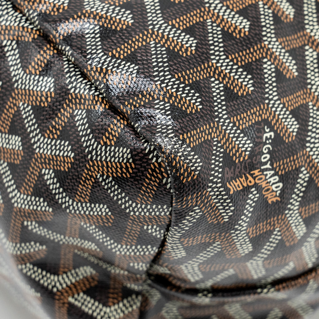 GOYARD BOHEME HOBO BAG GOYARDINE CANVAS / CALFSKIN BLACK SHW