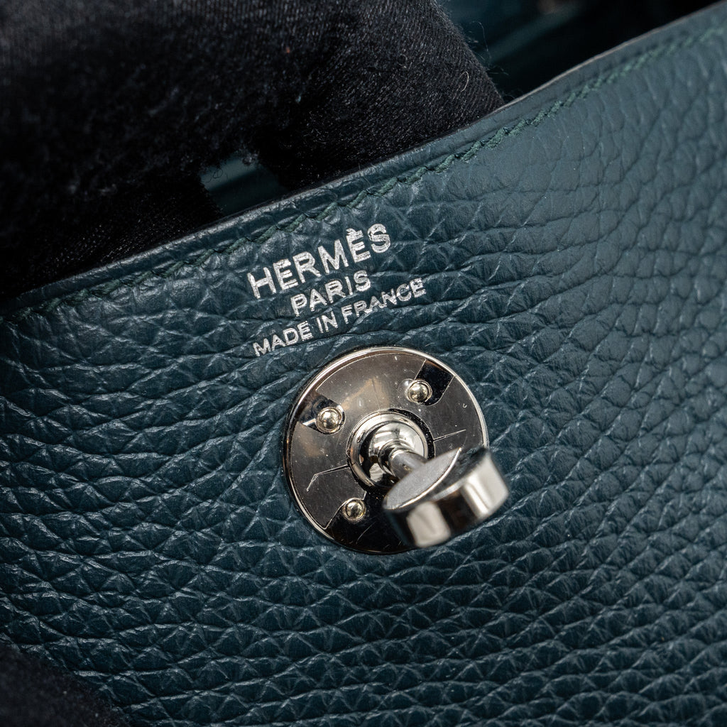 HERMES MINI LINDY CLEMENCE VERT CYPRES SHW