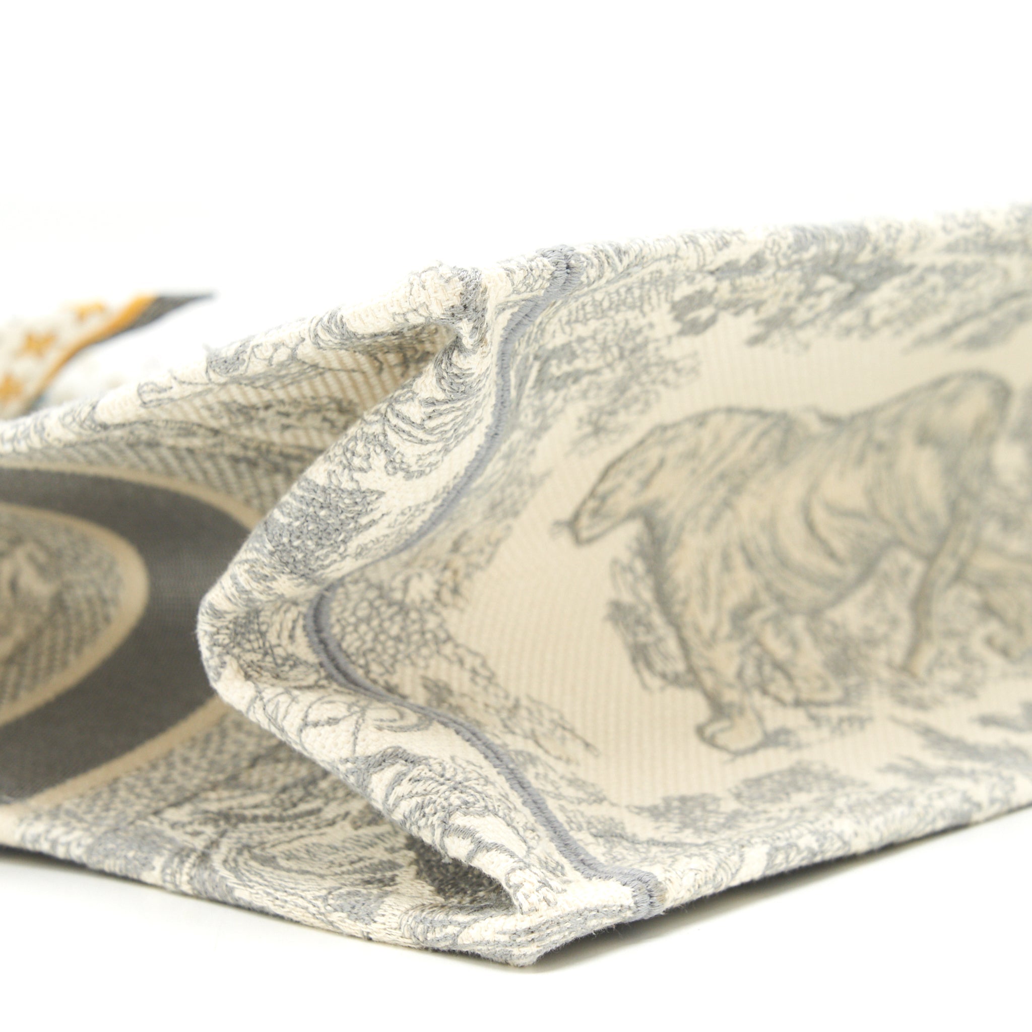 DIOR SMALL DIOR BOOK TOTE GRAY TOILE DE JOUY EMBROIDERY AN EXTRA DIOR TWILLY